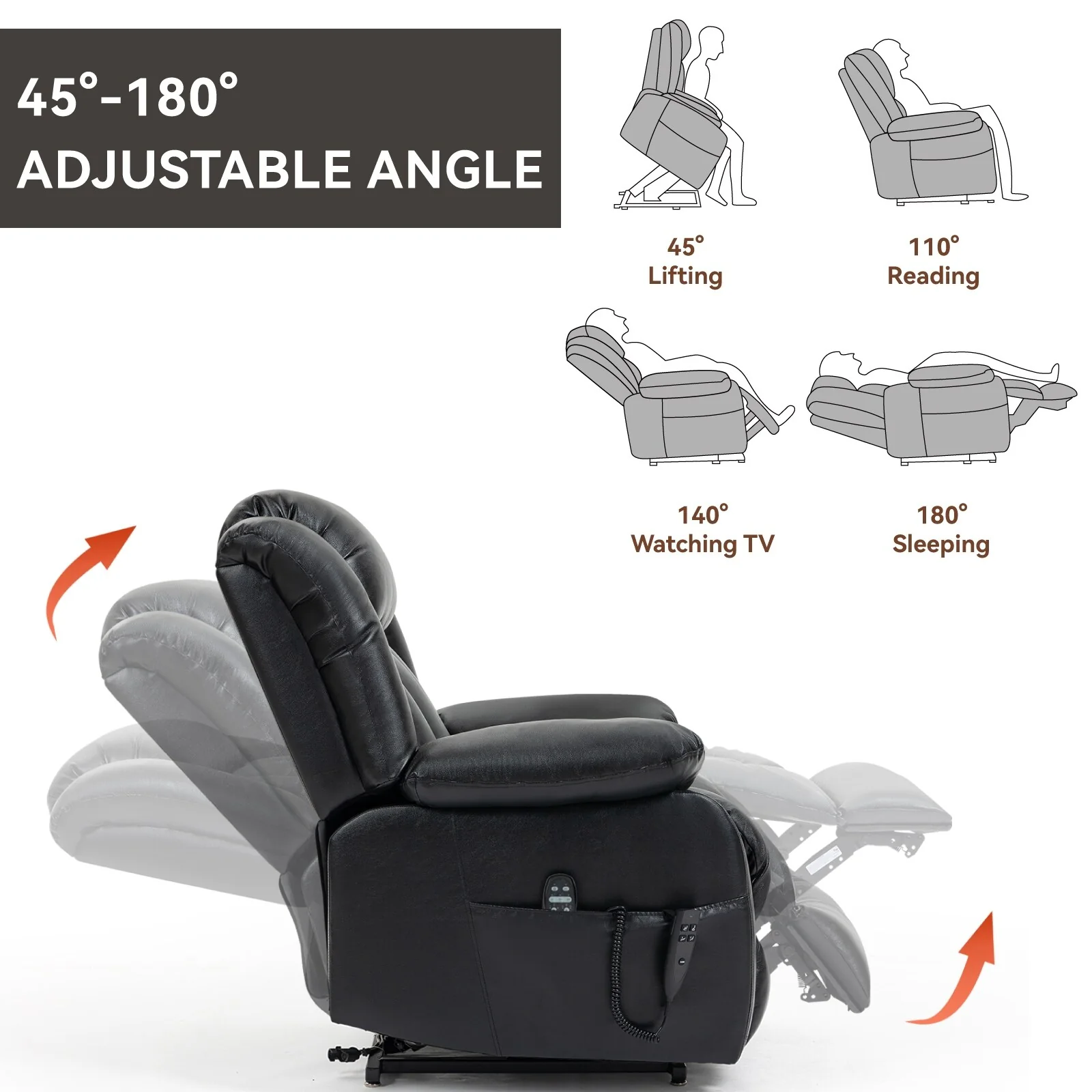 Power Lift Recliner Chair with 8-Point Vibration Massage