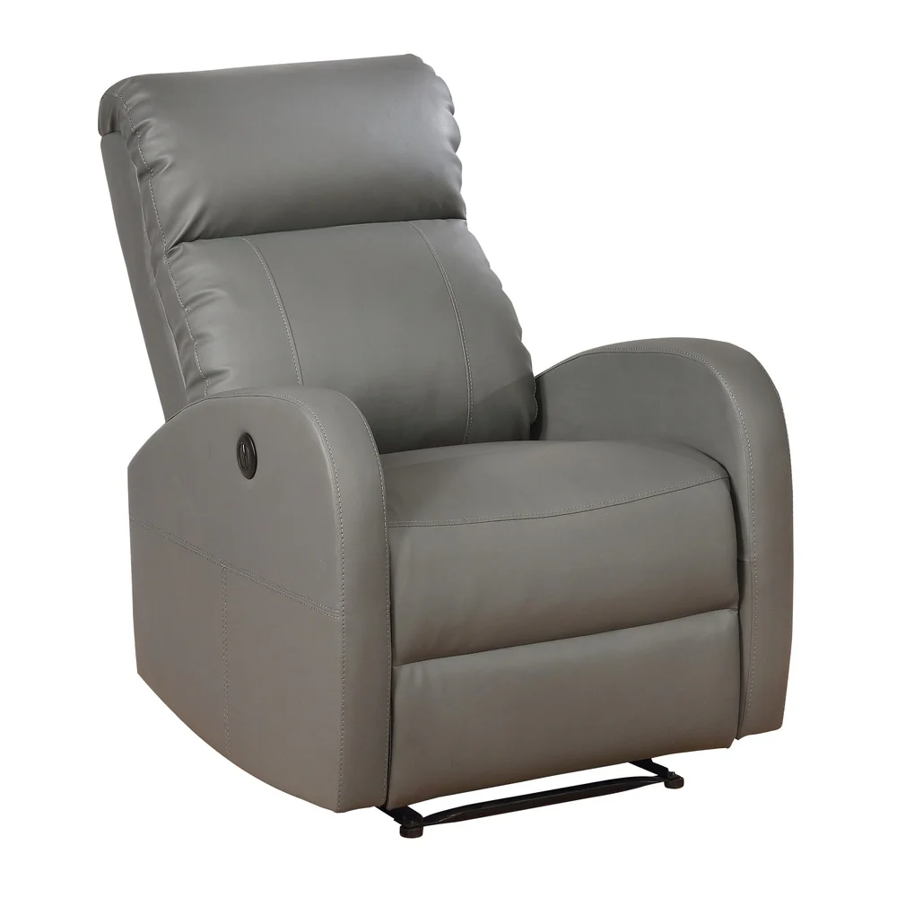 AC Pacific Modern Faux Leather Small Powered Reading Recliner
