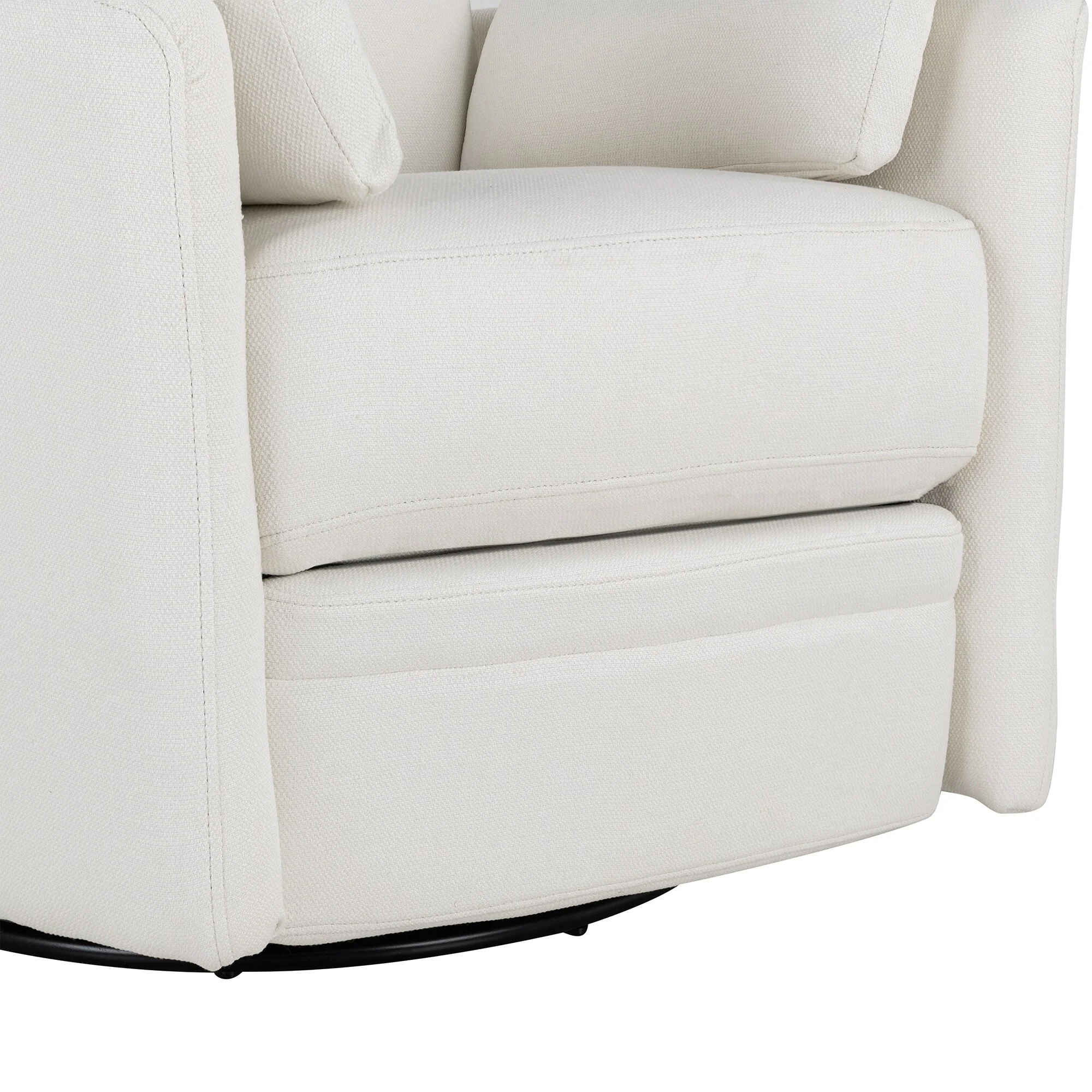 Beige Manual Rocker Recliner Chair with 360�� Swivel and Adjustable Backrest, Perfect with Two Removable Pillows