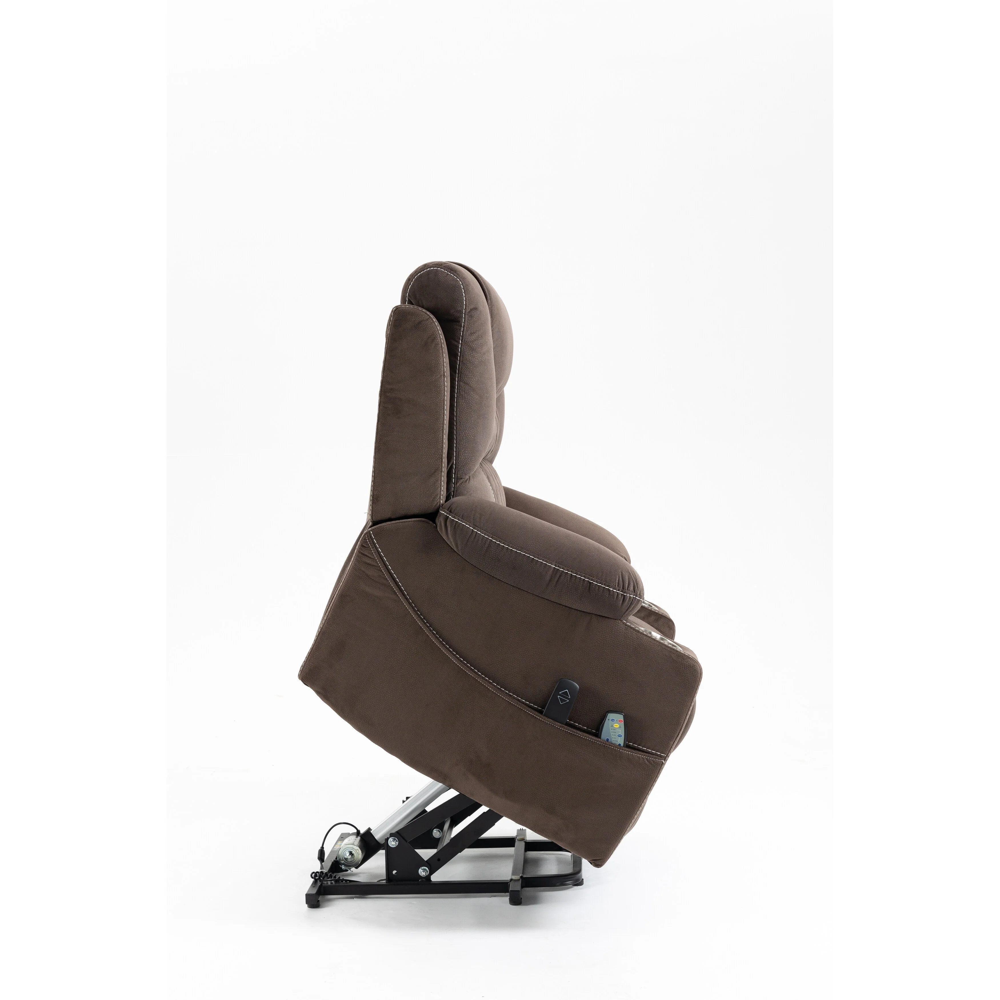 Velvet Dual?Motor Power Recliner Chair with Heat, Massage & Cup Holders