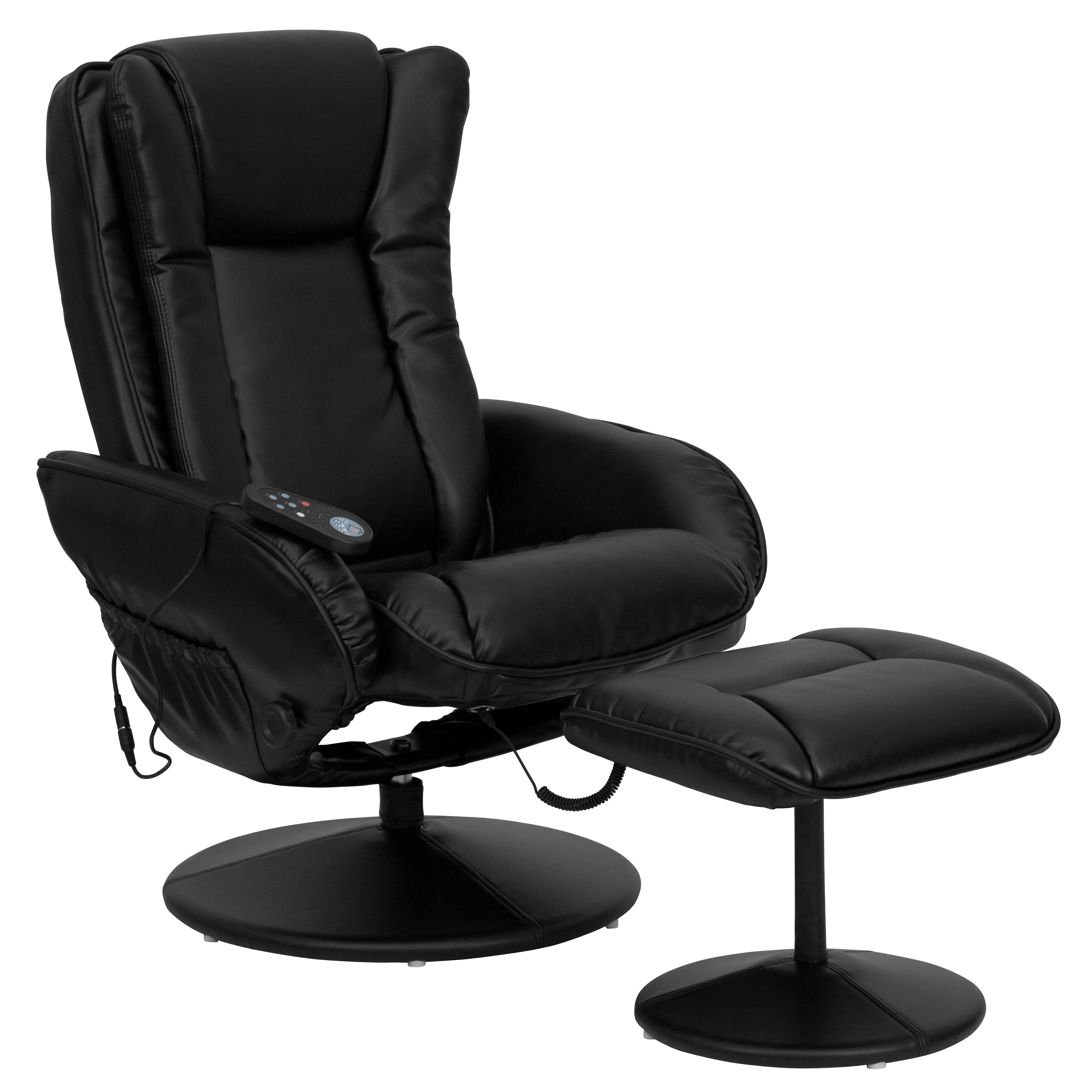 LeatherSoft Massaging Multi-Position Recliner w/Ottoman