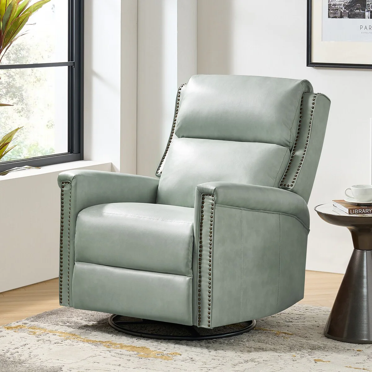 Tobias Traditional Swivel And Rocker Power Recliner by HULALA HOME
