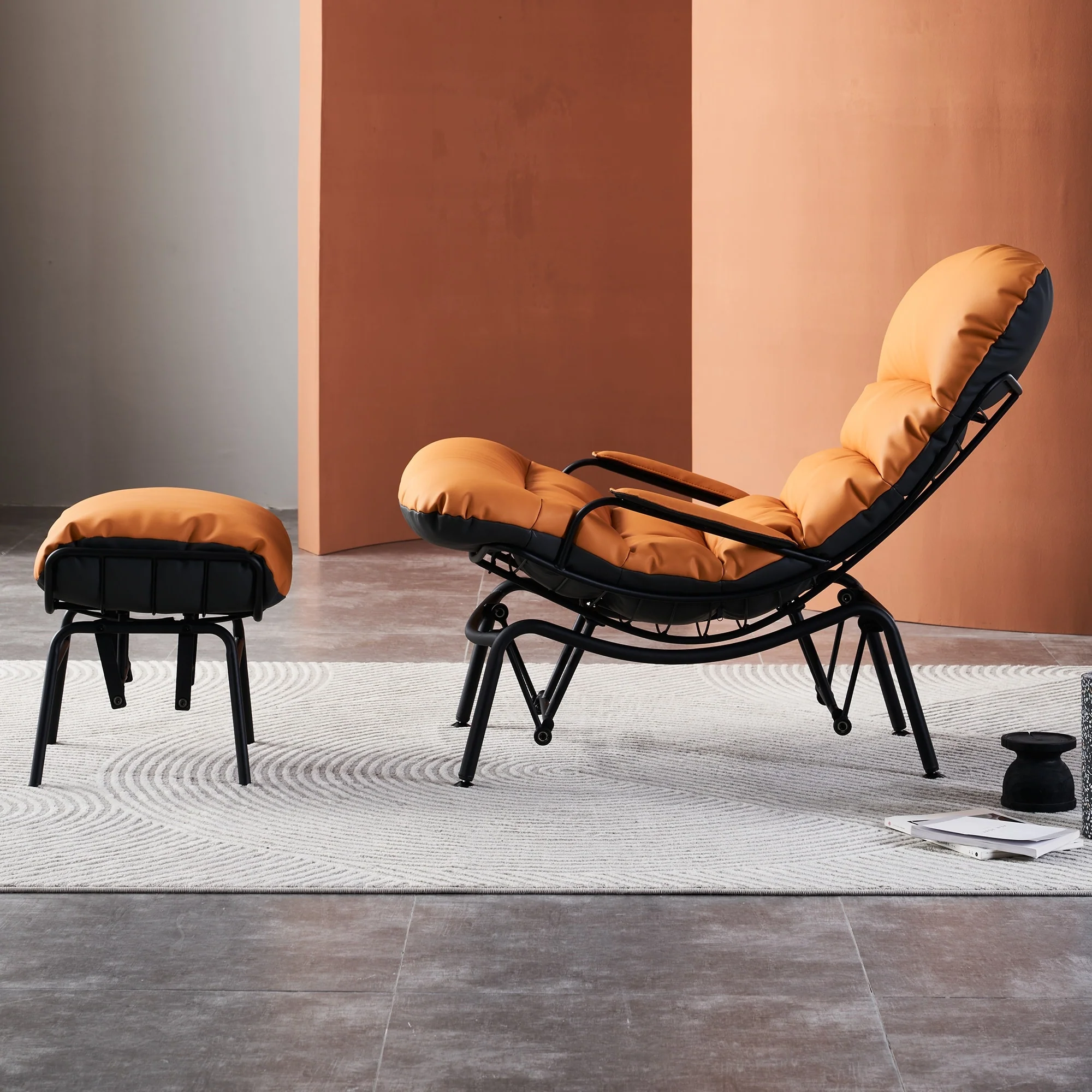 OVIOS Living Room Accent Chair Rocking Recliner Chair with Ottoman