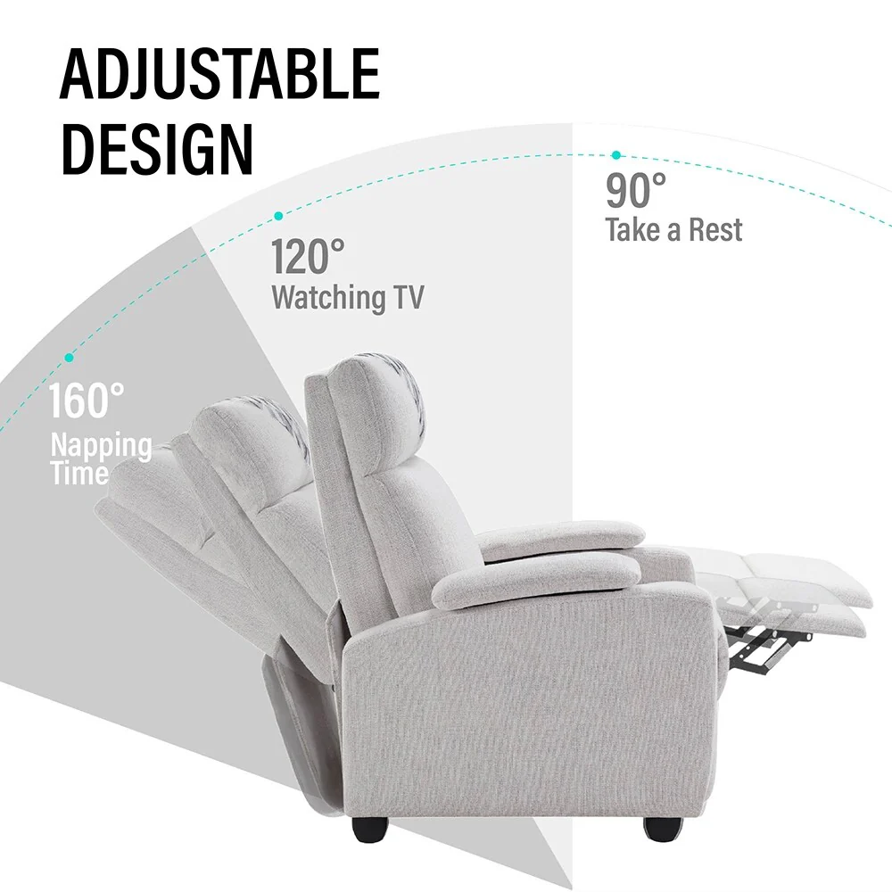 Manual Recliner Chair Classic Design with Plush Arms Back,Living Room