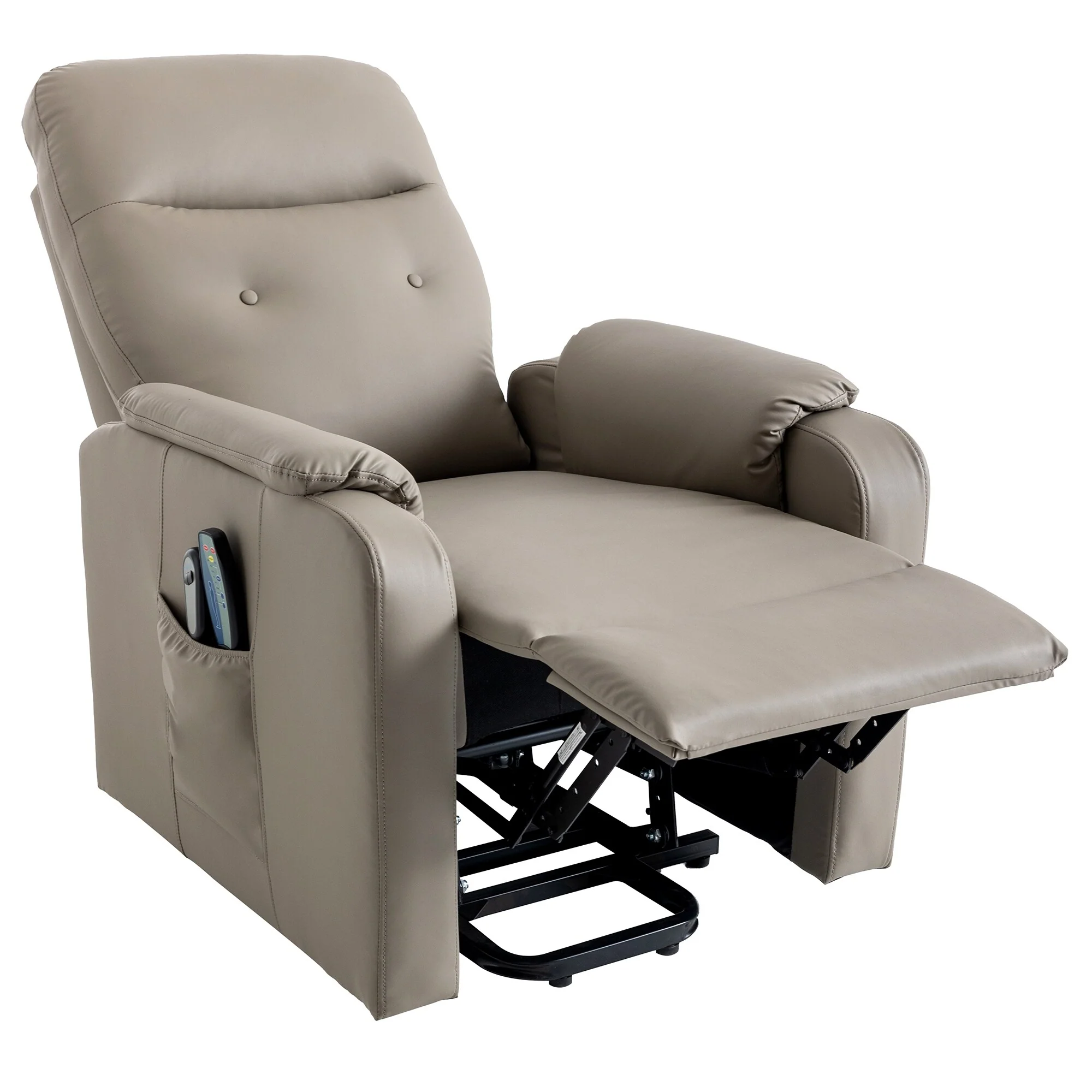 Blue Power Lift Recliner with Heat, Massage & Side Pocket