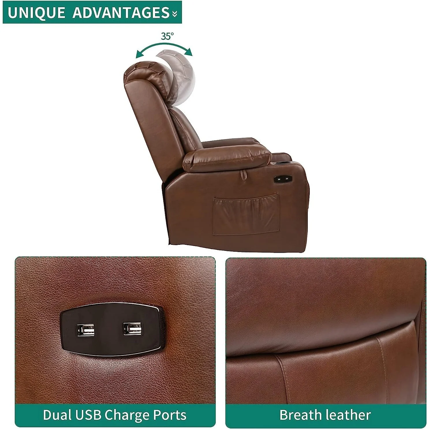 Moasis Power Lift Recliner Chair with Massage Heat