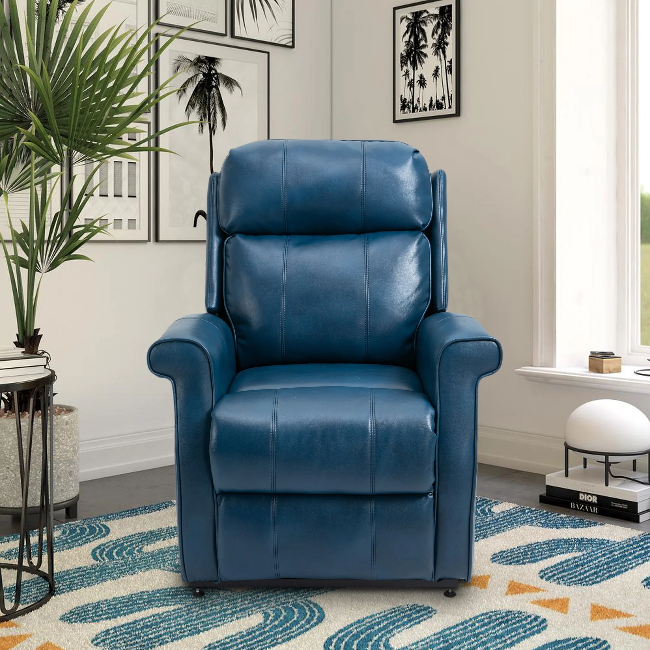 Clihome Faux Leather Elderly Power Lift Recliner Chair with Massage