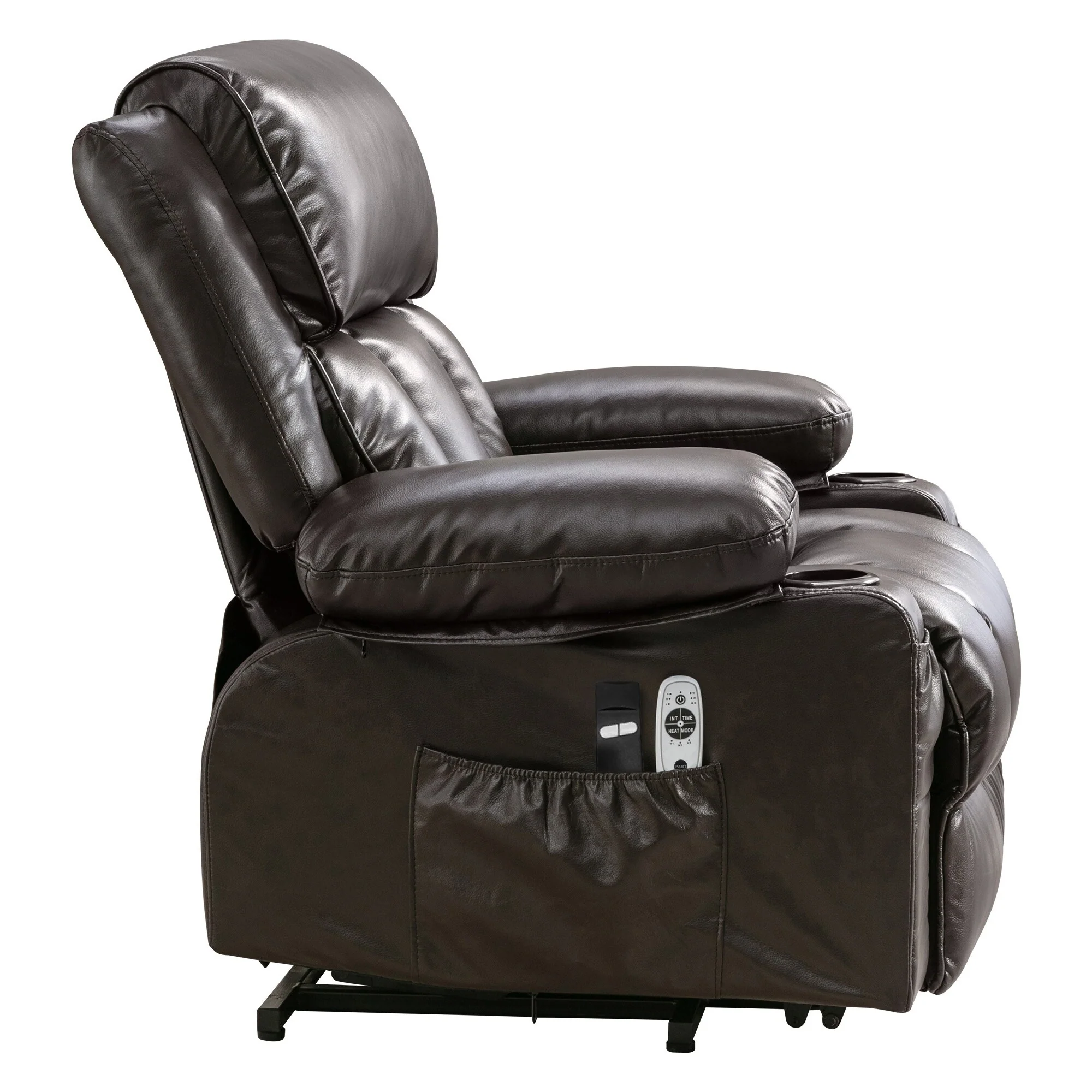 Power Lift Faux?Leather Recliner Chair with Massage, Heat & USB