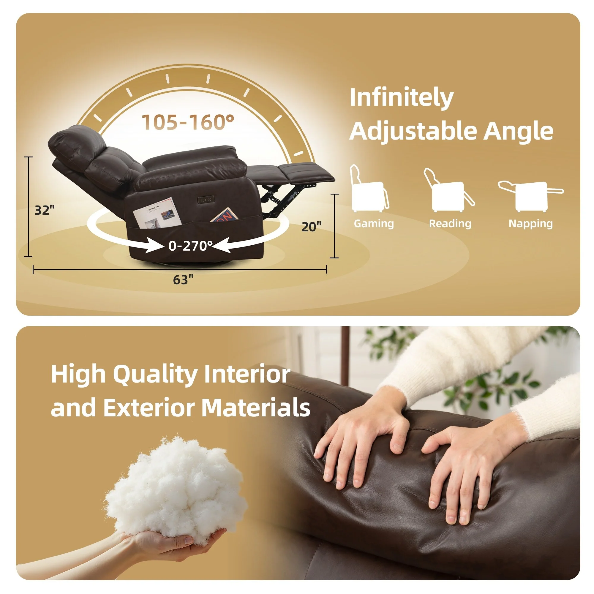 Power Swivel Rocker Recliner Chair