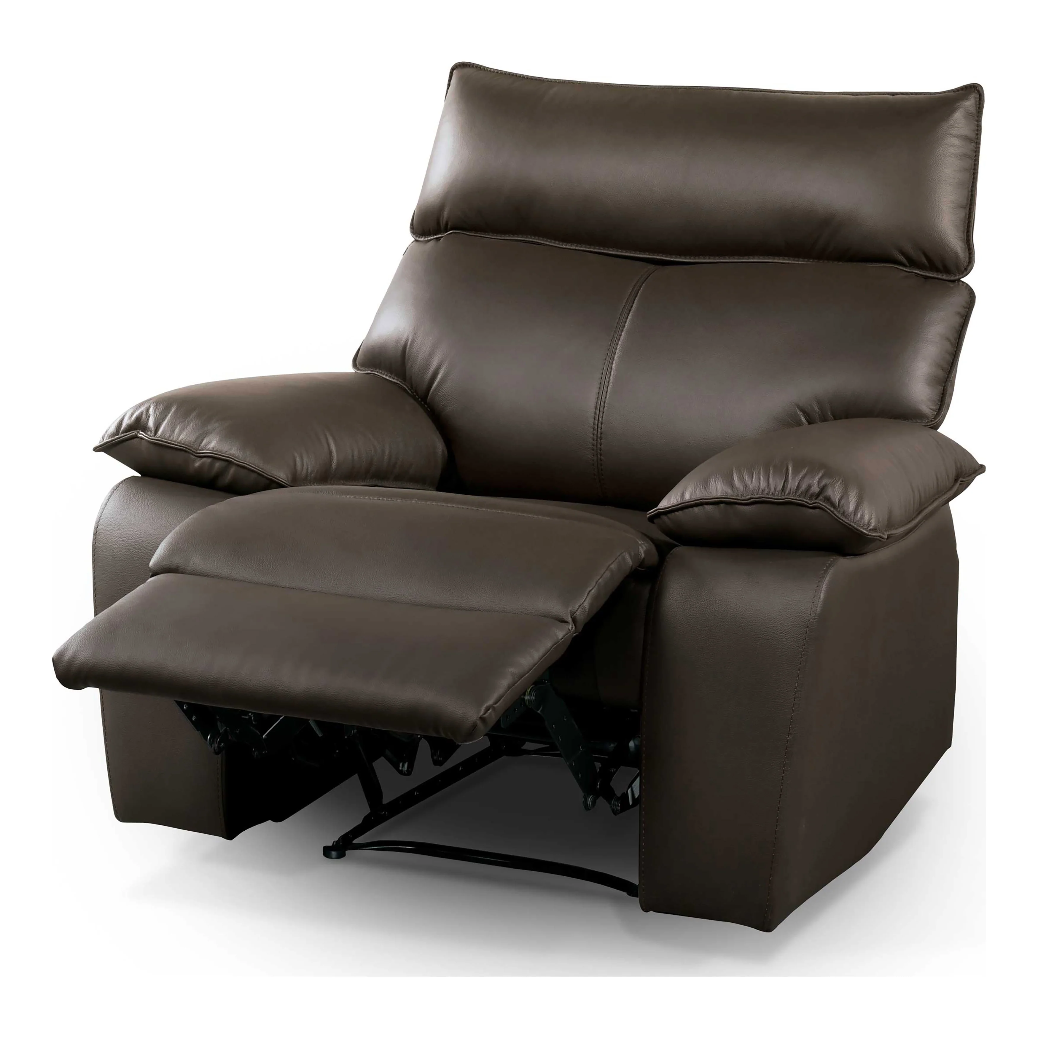 Furniture of America Yuleigh Modern Leather Match FSC Certified Recliner