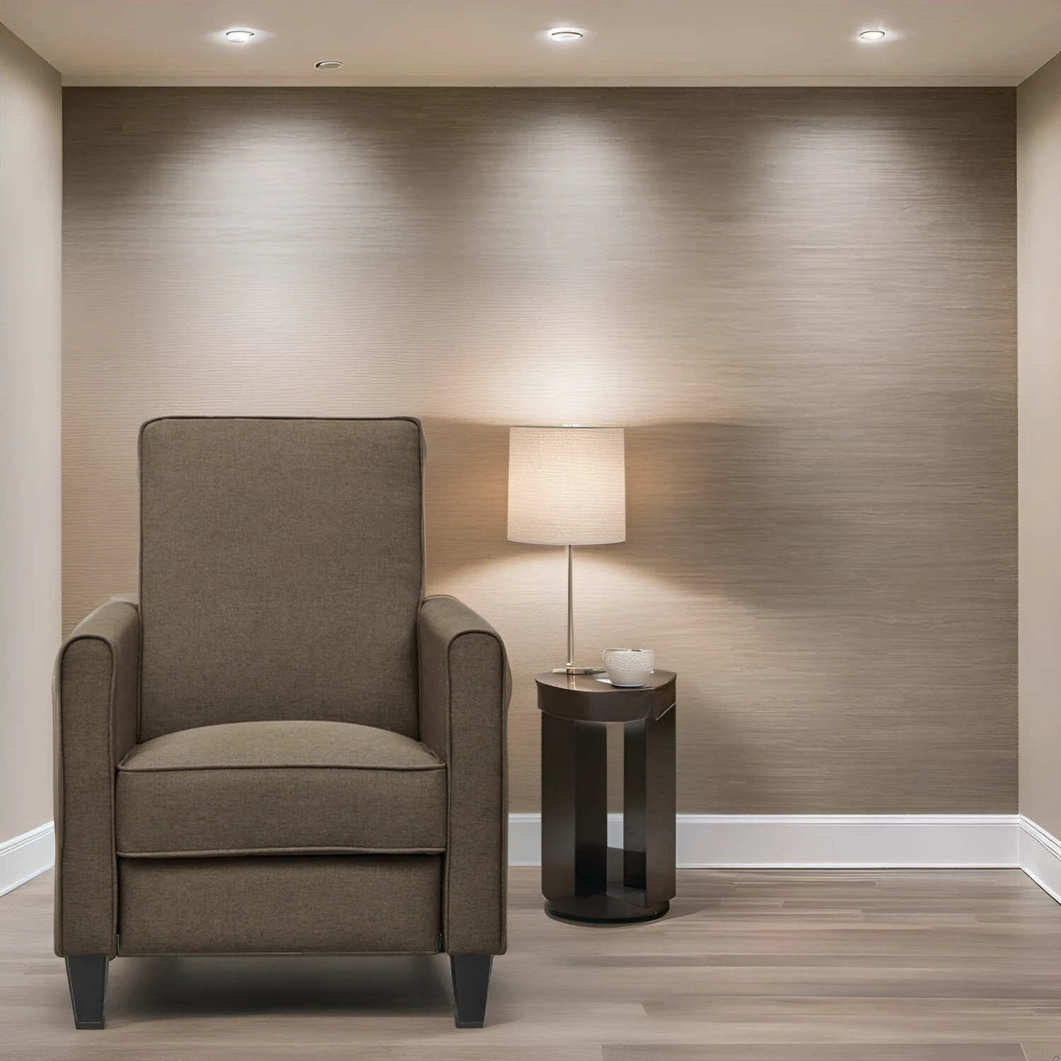 Pushback Recliner Home Theater Chair - Compact Reclining Chair with Armrest and Adjustable Footrest, Ideal for Small Spaces