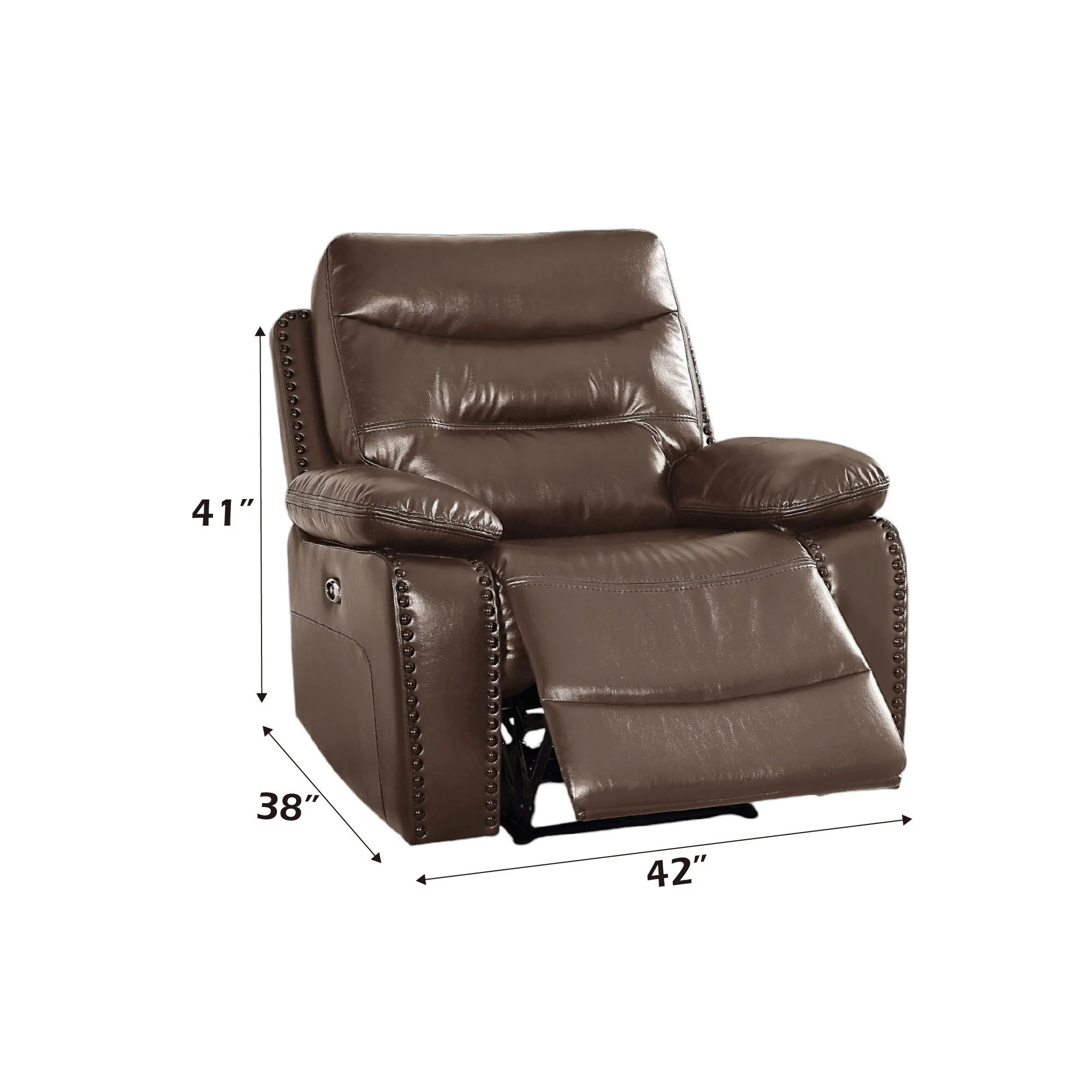 Aashi Brown Leather-GEL Match Recliner Chair