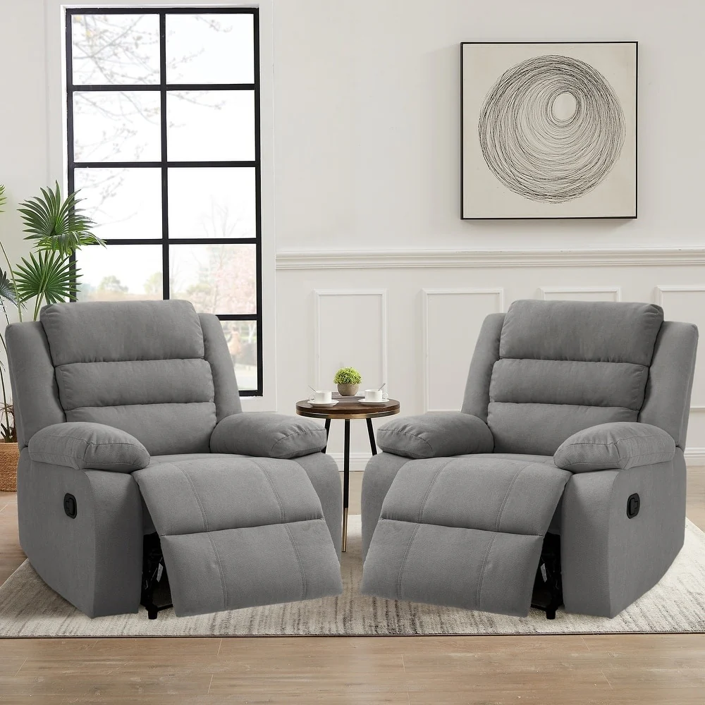 Modern Manual Recliner Chair, Soft Fabric Sofa Chair For Living Room