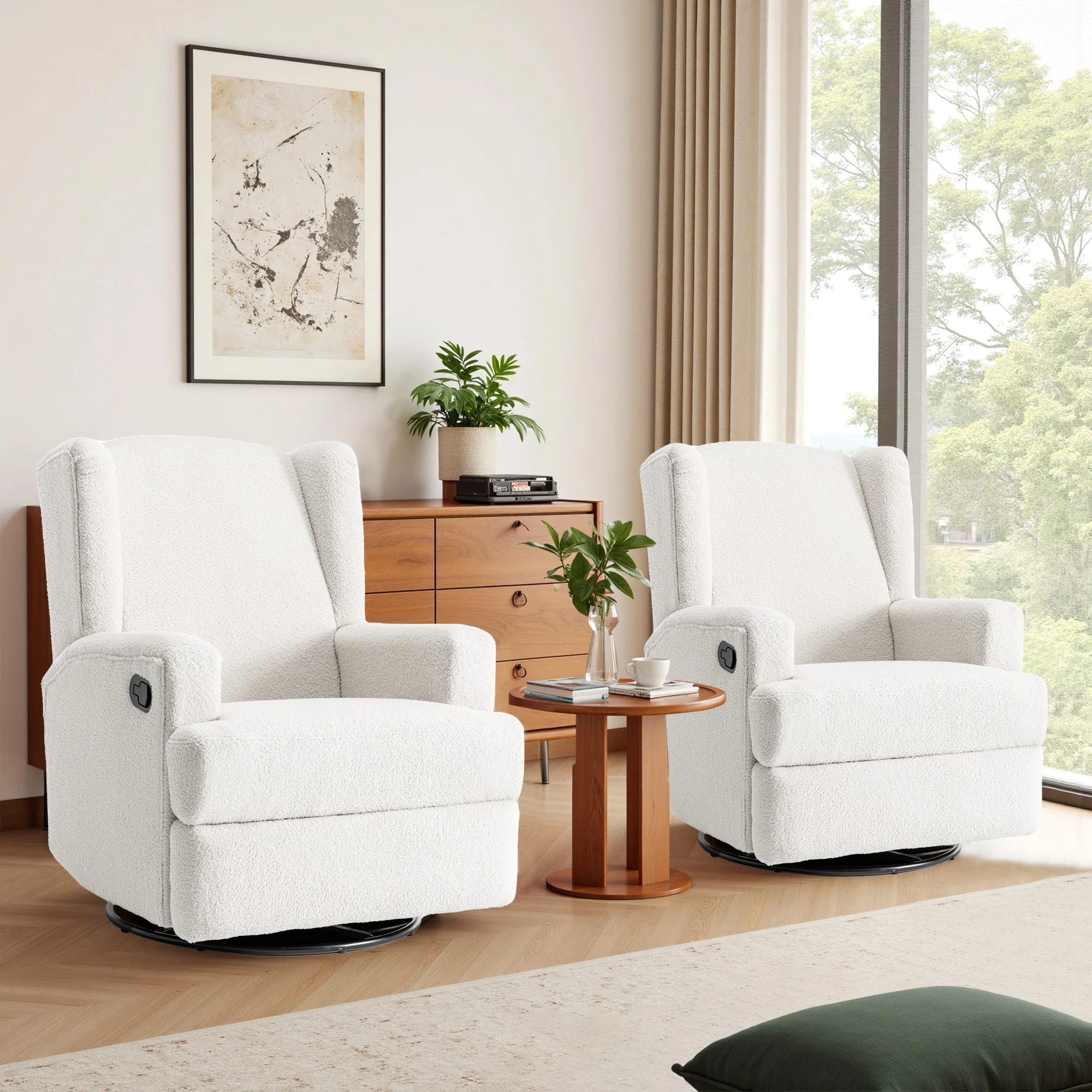 Swivel Glider Rocker Nursery Recliner Chair set of 2