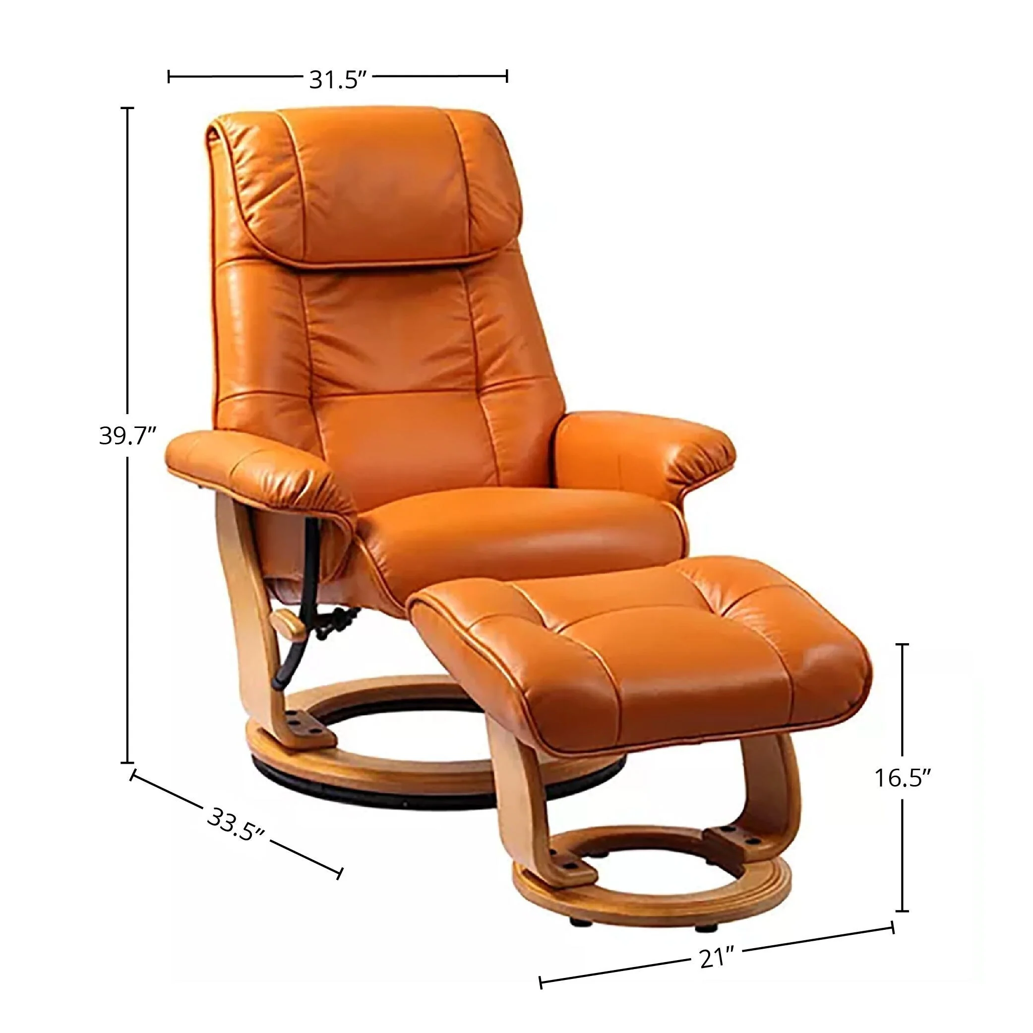 Muscat 360 Leather Swivel Recliner with Ottoman