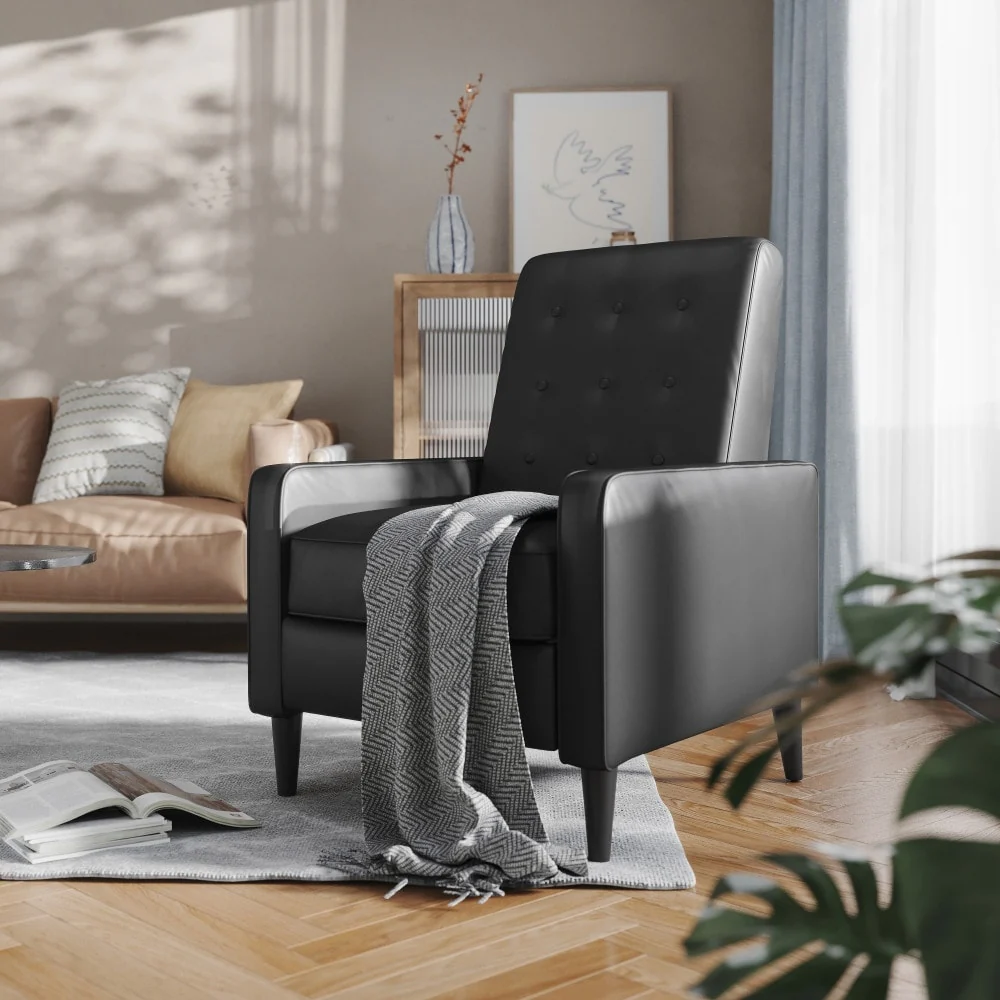 Pushback Recliner with Button Tufted Back