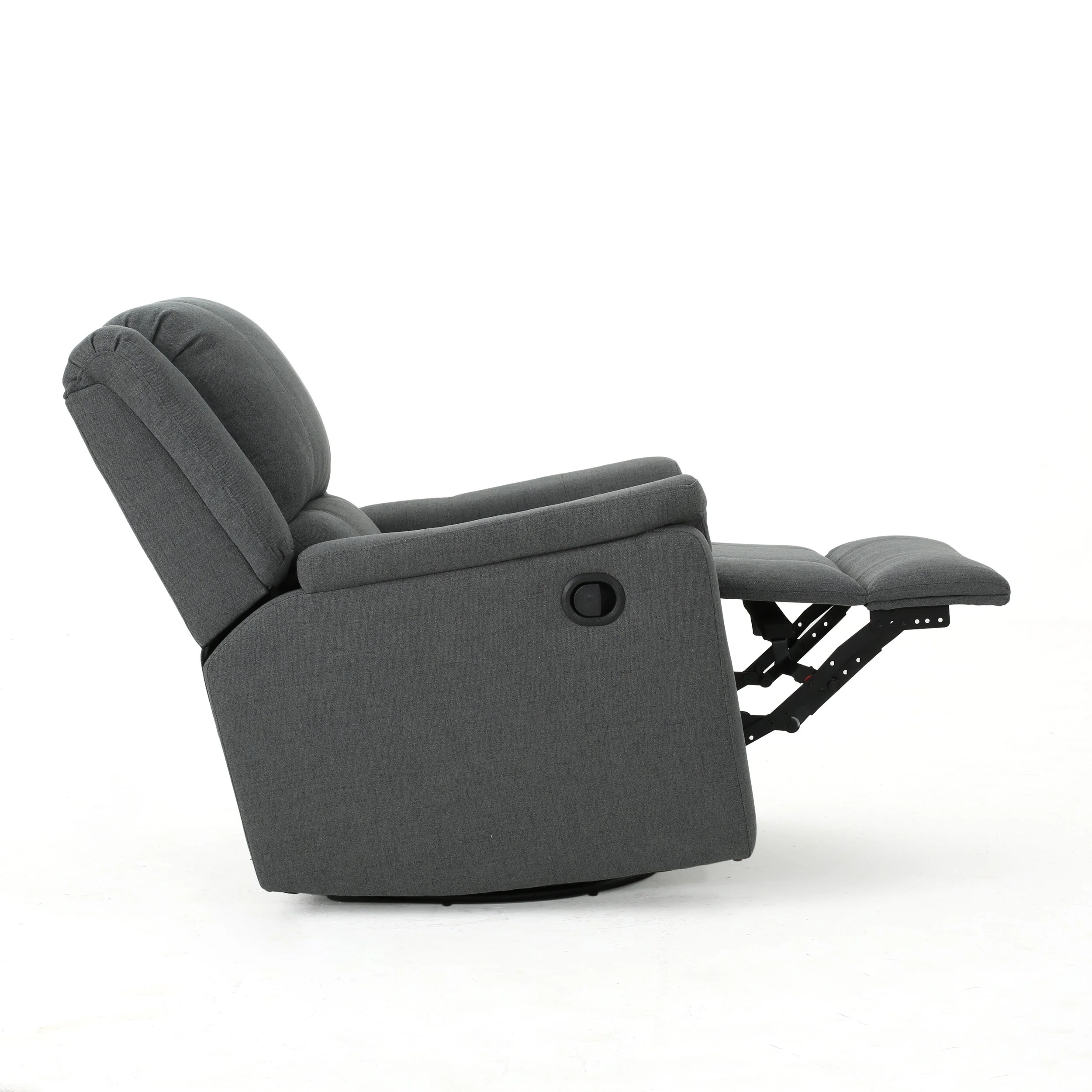 Roomfitters Fabric Glider Recliner with Swivel, Manual Reclining Chair