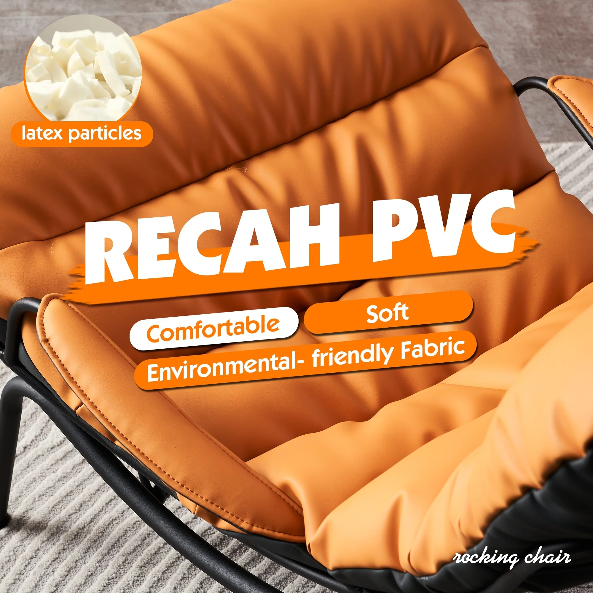 OVIOS Living Room Accent Chair Rocking Recliner Chair with Ottoman