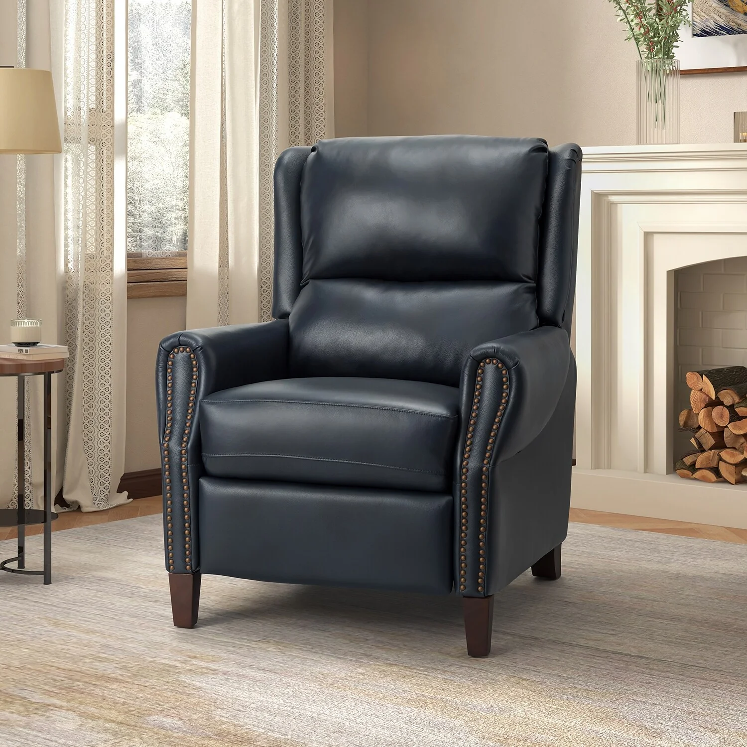 Alicia 32.68 Wide Genuine Leather Manual Recliner