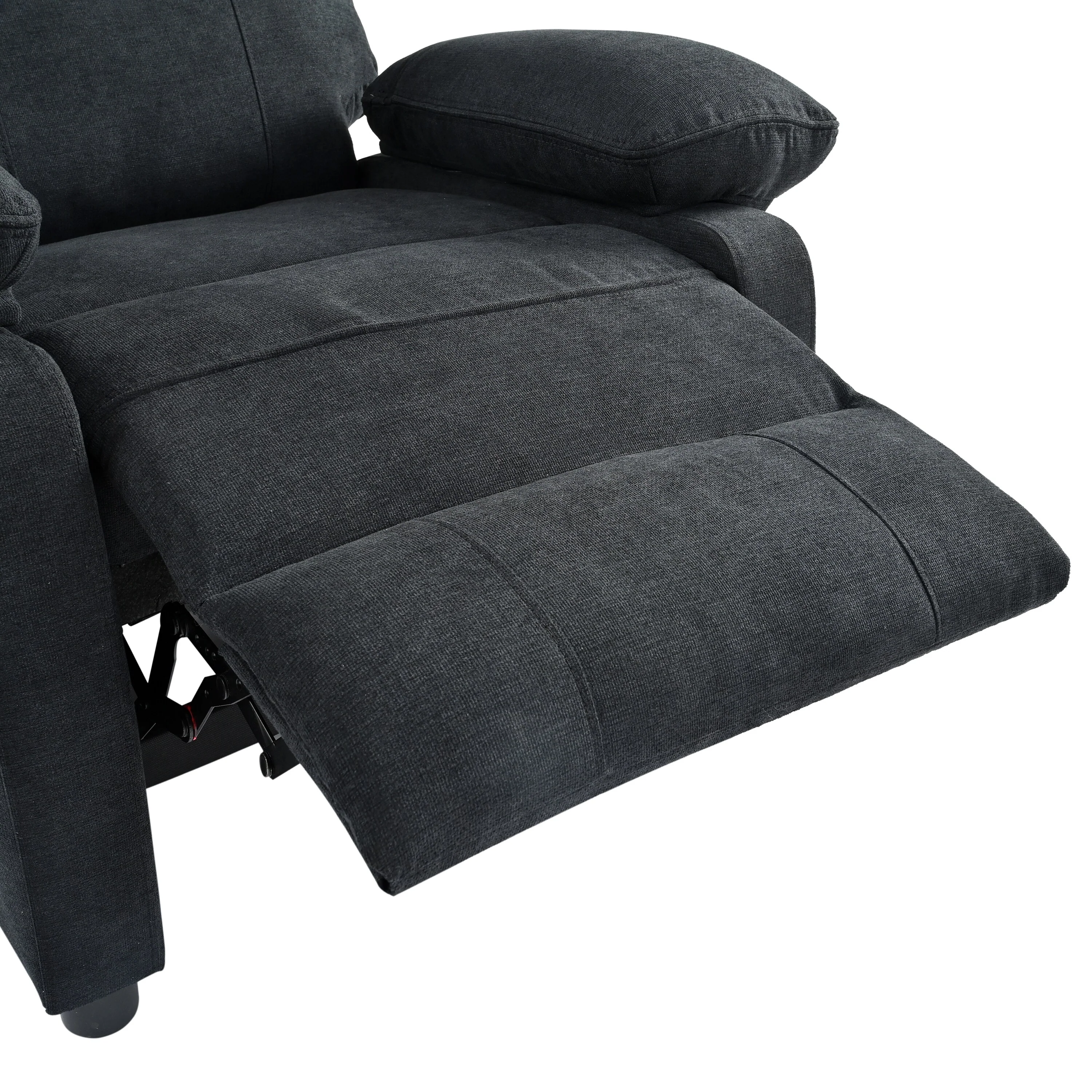 Black Manual Recliner with Massage, Heat, and Solid Wood Frame