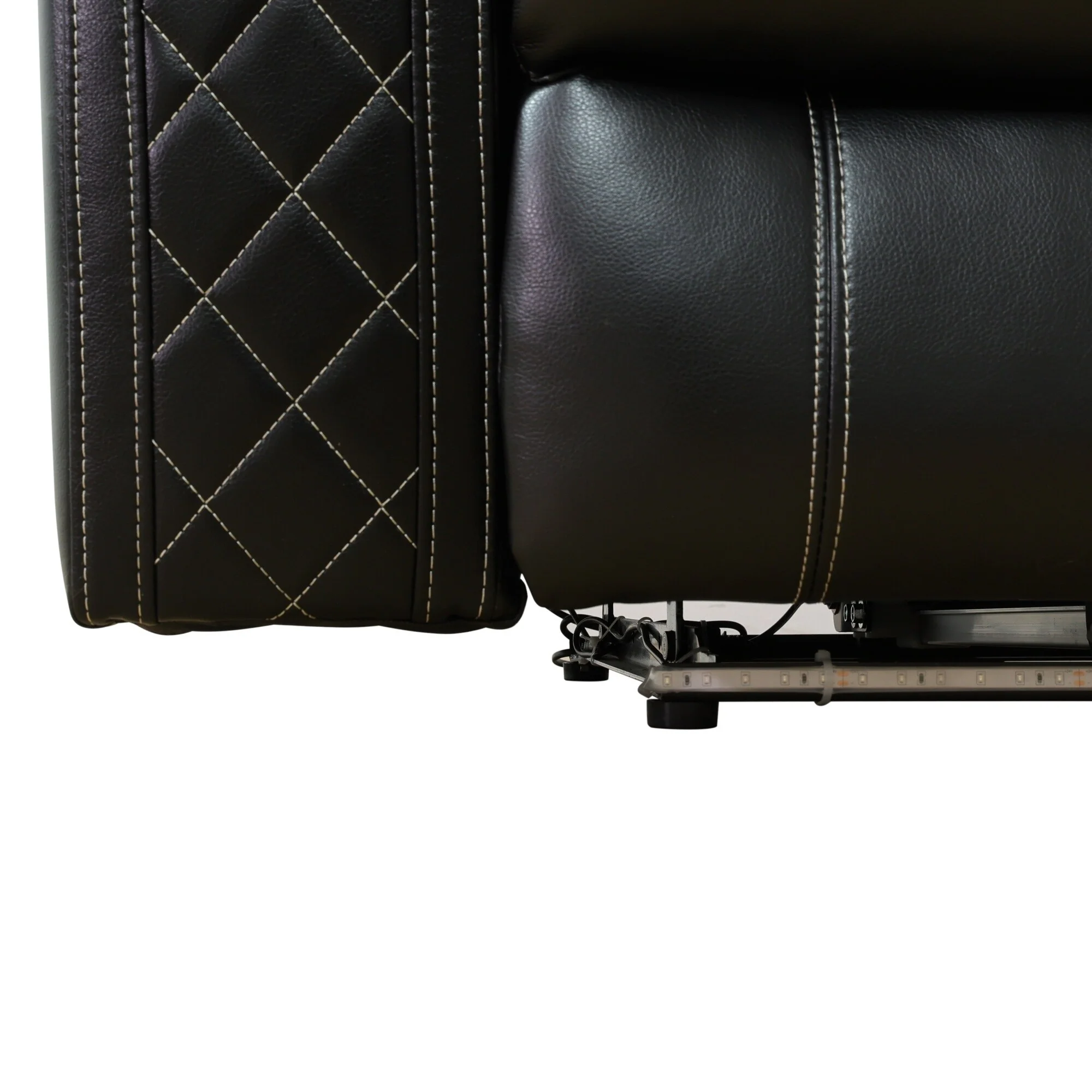 Modern Breathing Leather Recliner Chair with Ambient Lighting and USB-Powered LED