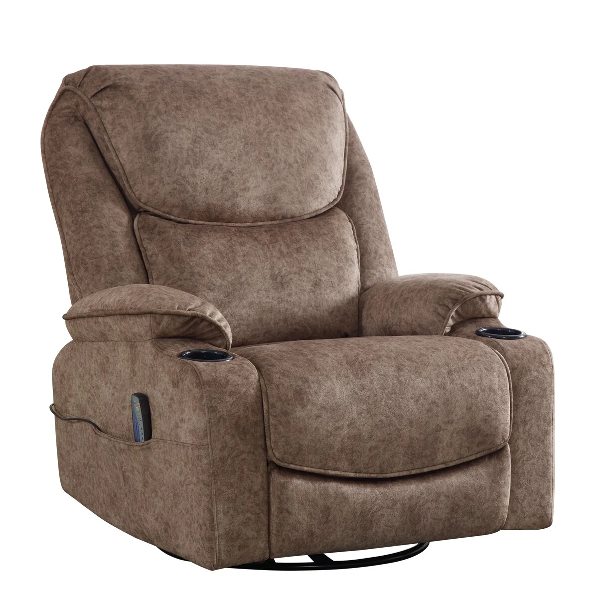 HOMYKA Swivel Manual Rocking Recliner Chair with Massage and Heat