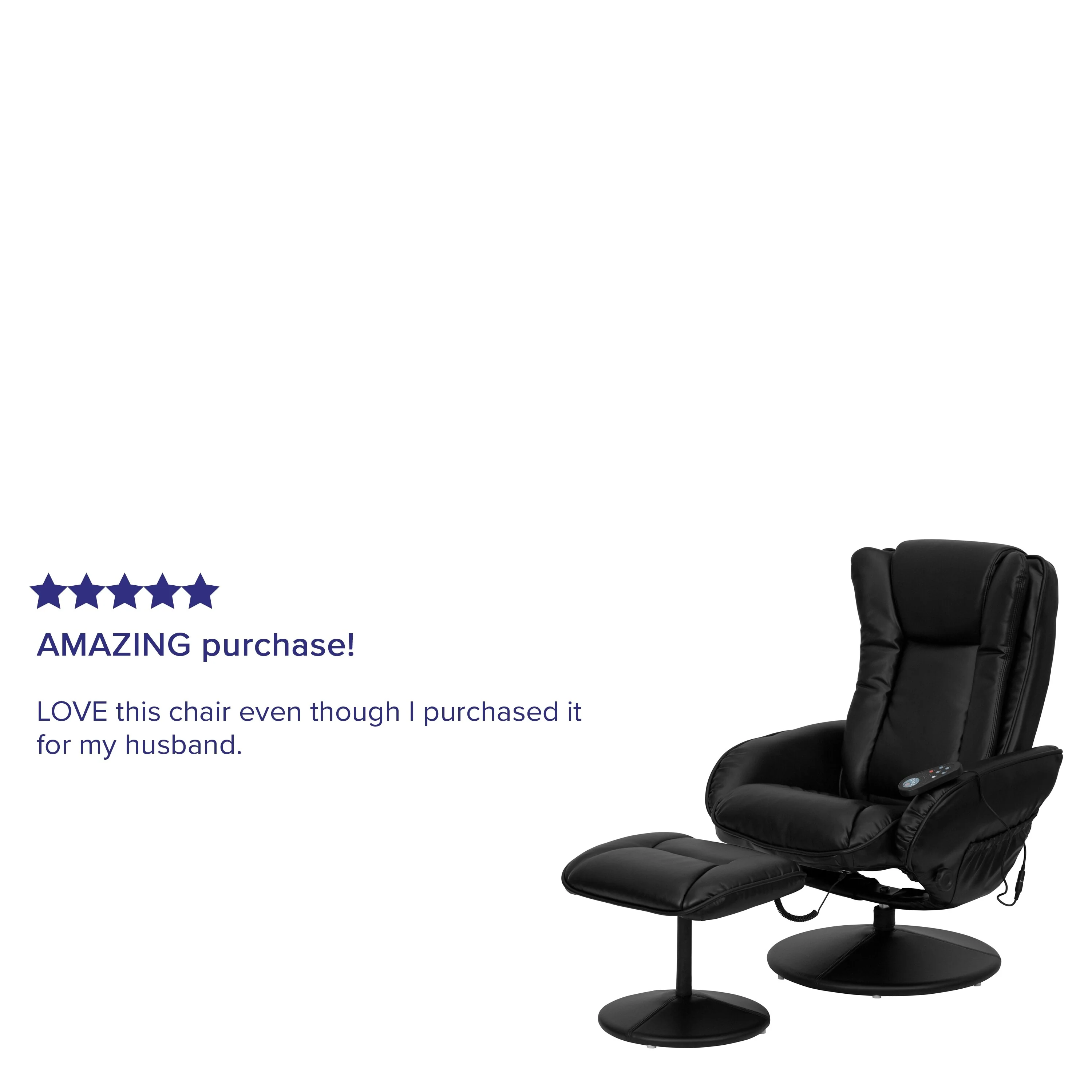 LeatherSoft Massaging Multi-Position Recliner w/Ottoman