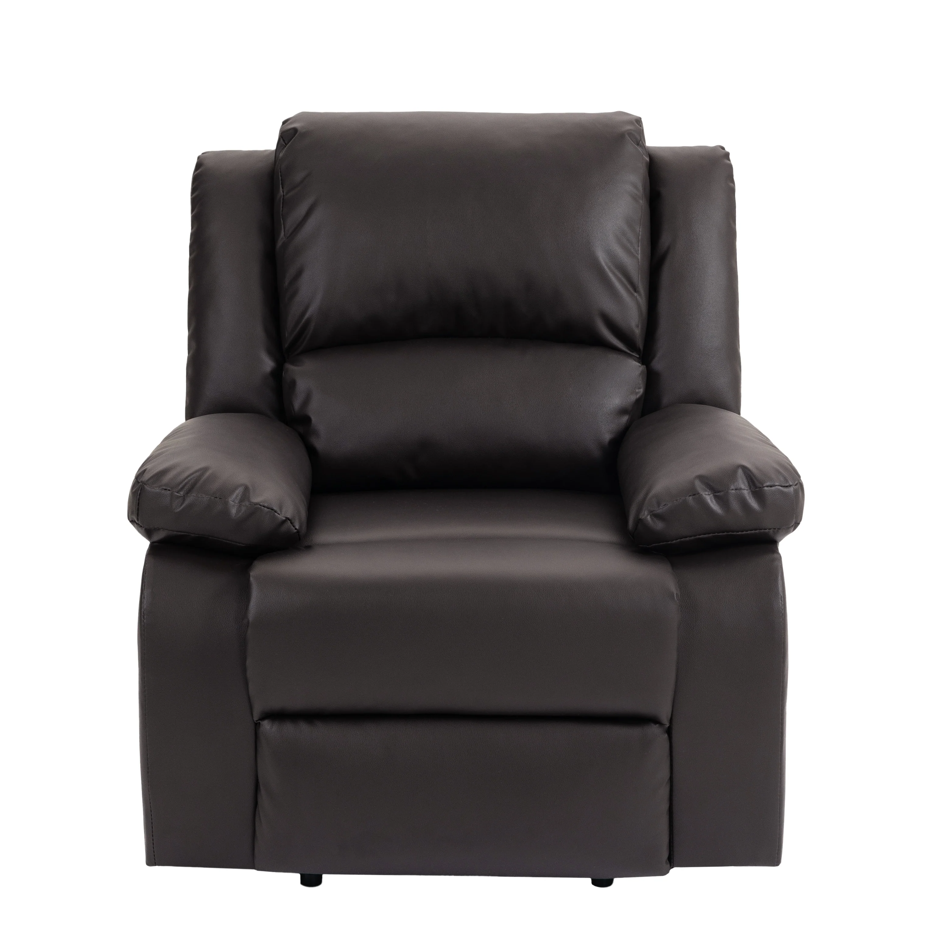 Vegan Leather Upholstered Push Back Manual Recliner Chair