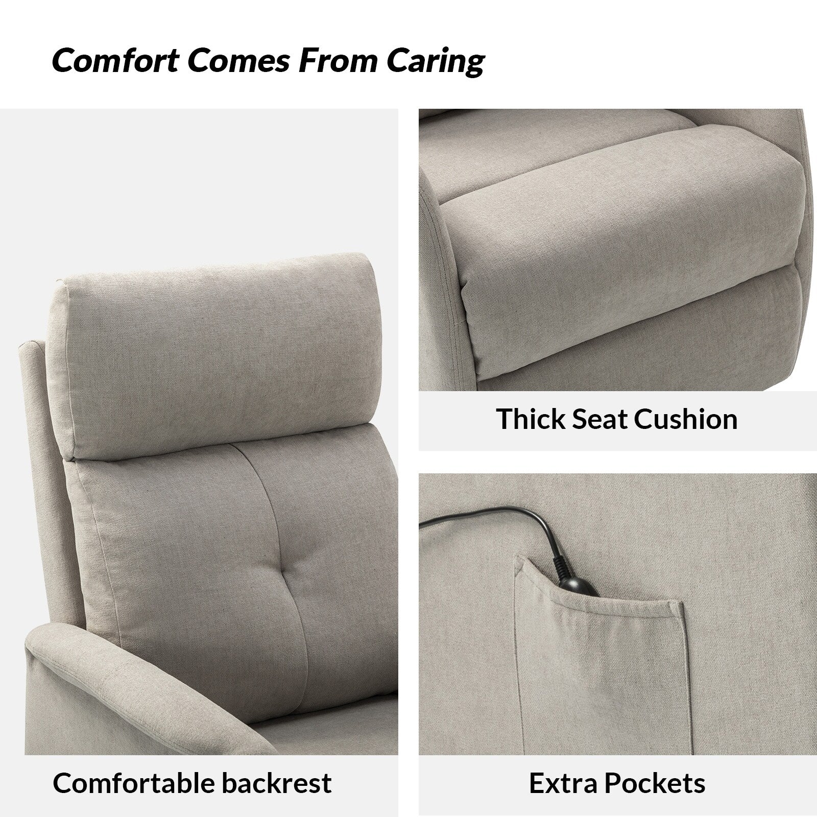 Elisa Power Remote Lift Assist Recliner with Metal Base