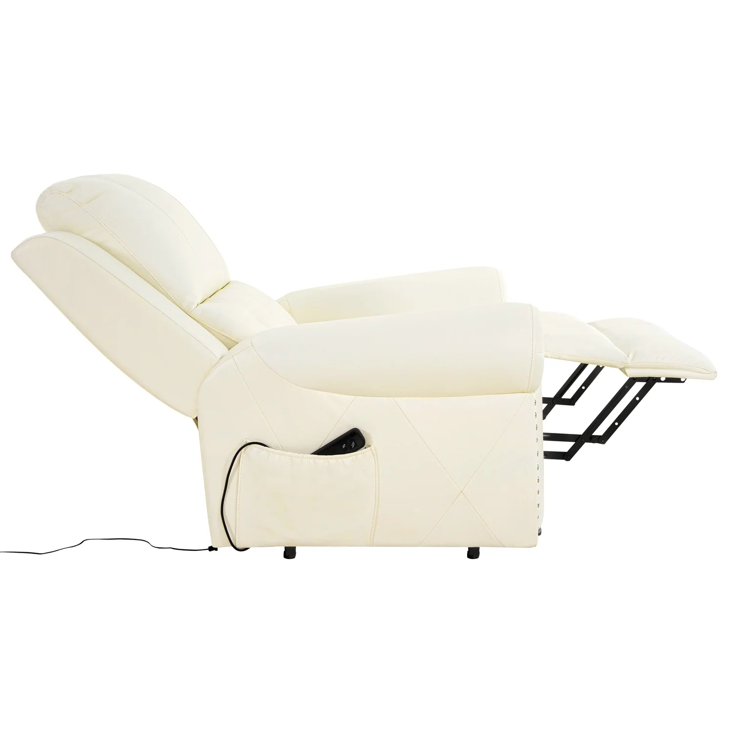 Air Leather Premium Studded Power Lift Recliner Chair with Footrest Reclining Chair with Remote Control