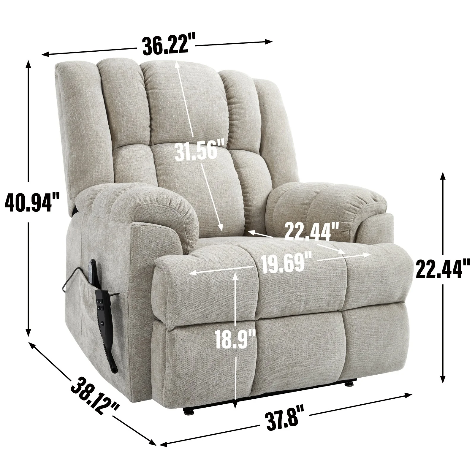 Electric Power Lift Recliners with Power-Remote
