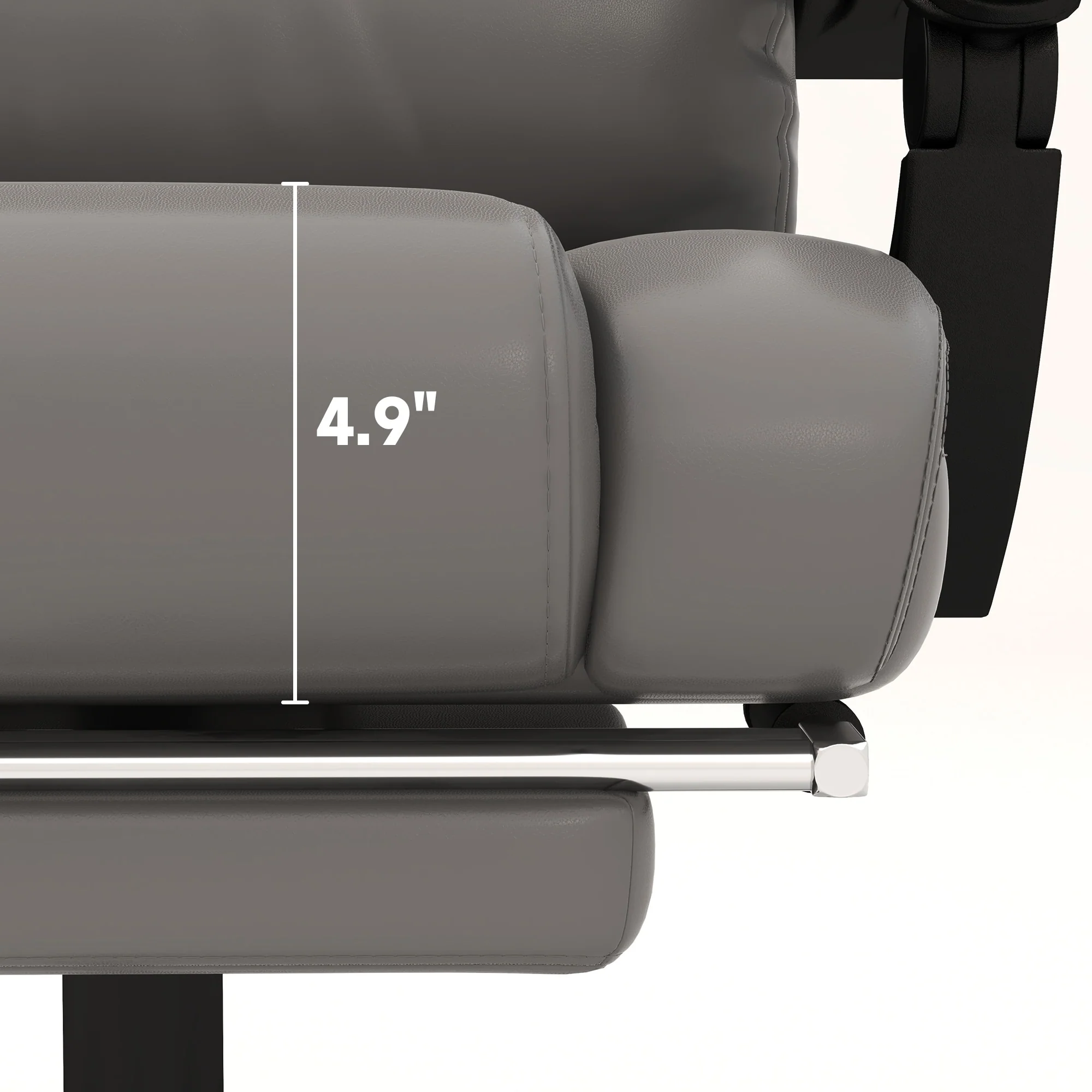 Executive Leather Desk Chair with 6-Point Massage, Adjustable Height, Reclining Back, Footrest & Remote Control