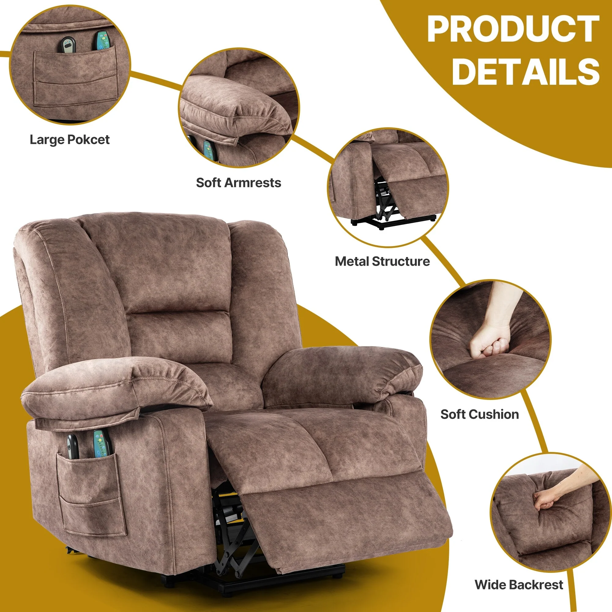 Power Lift Recliner Chair with Massage, Heat & 330?lbs Capacity