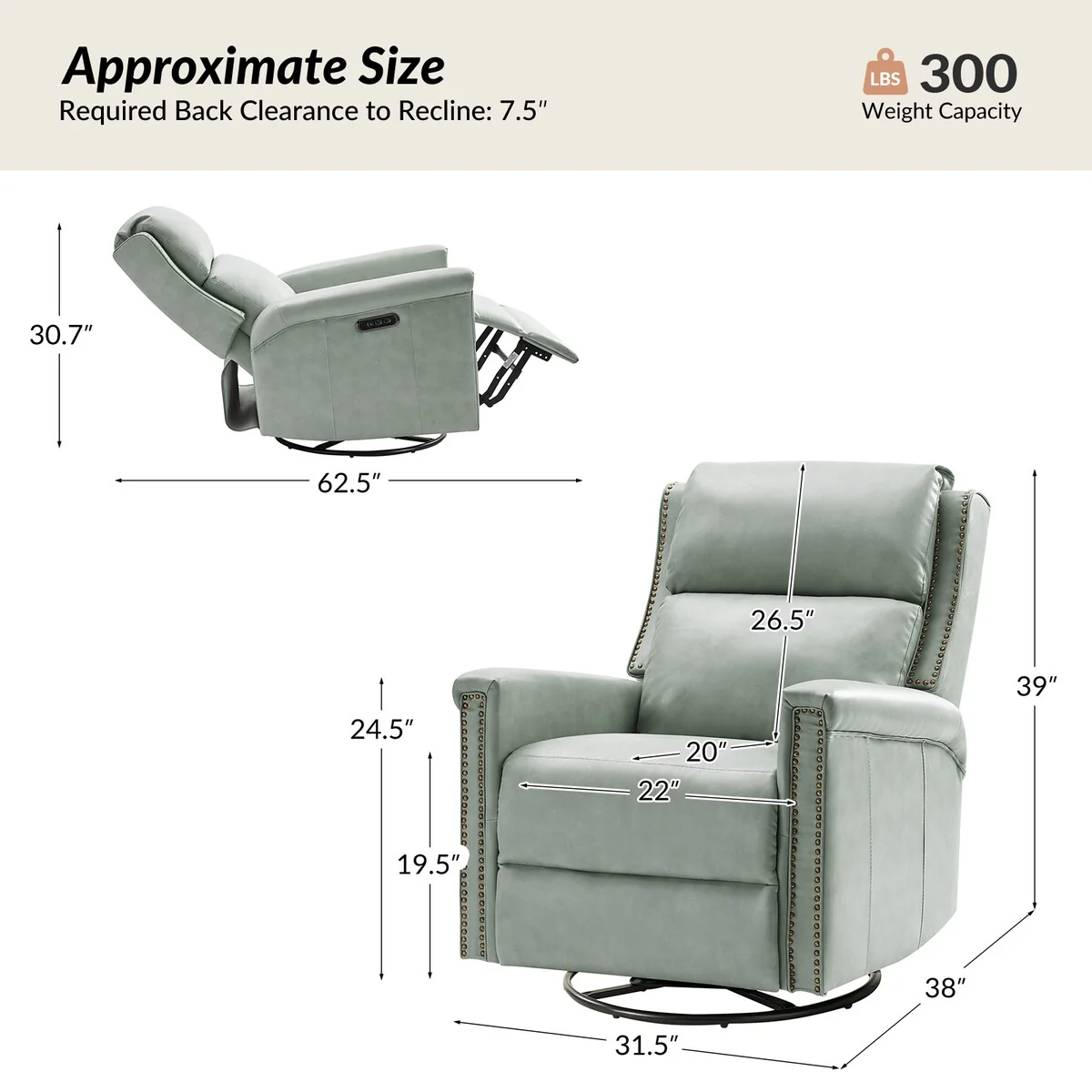 Tobias Traditional Swivel And Rocker Power Recliner by HULALA HOME