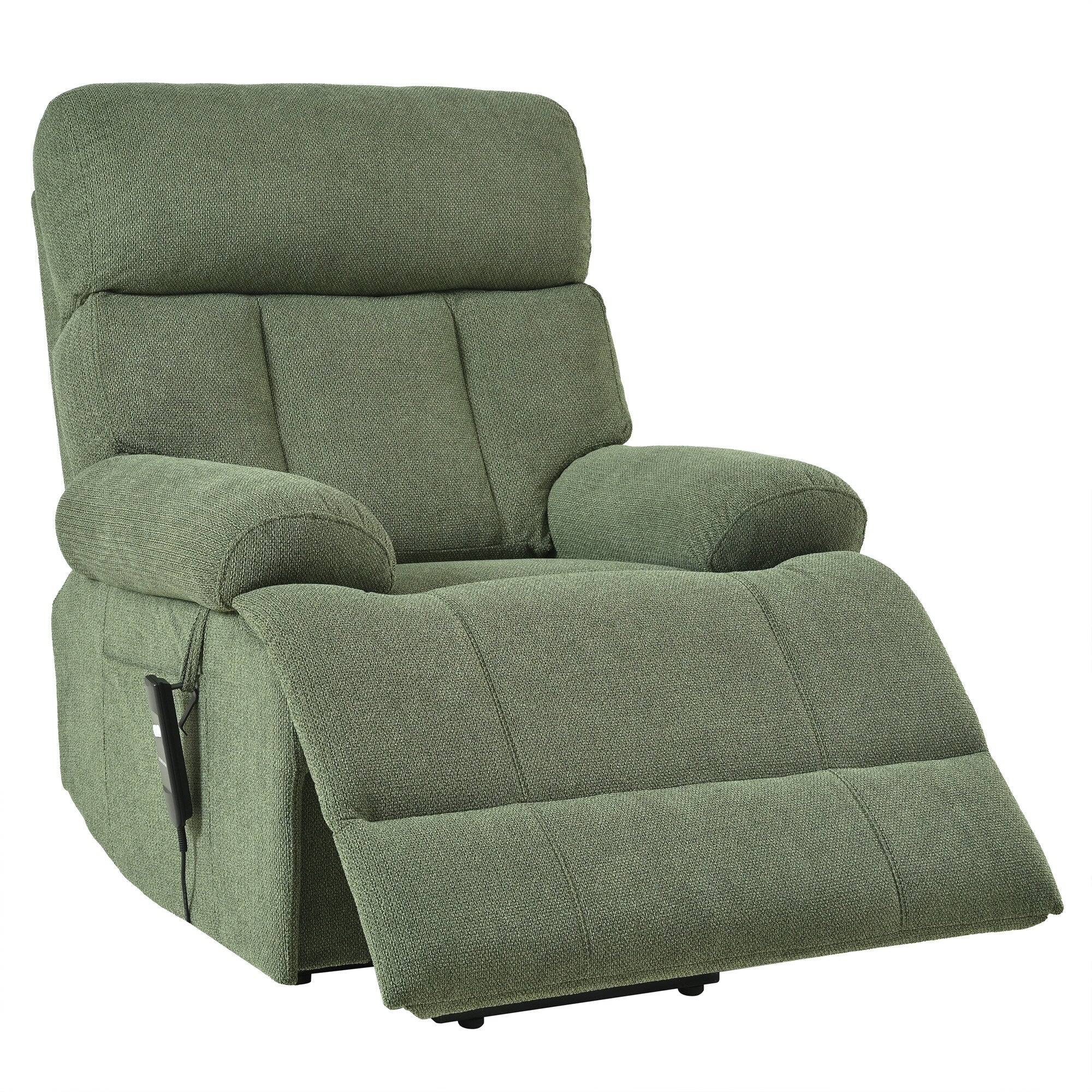 Flannel Power Lift Recliner with Side Pocket