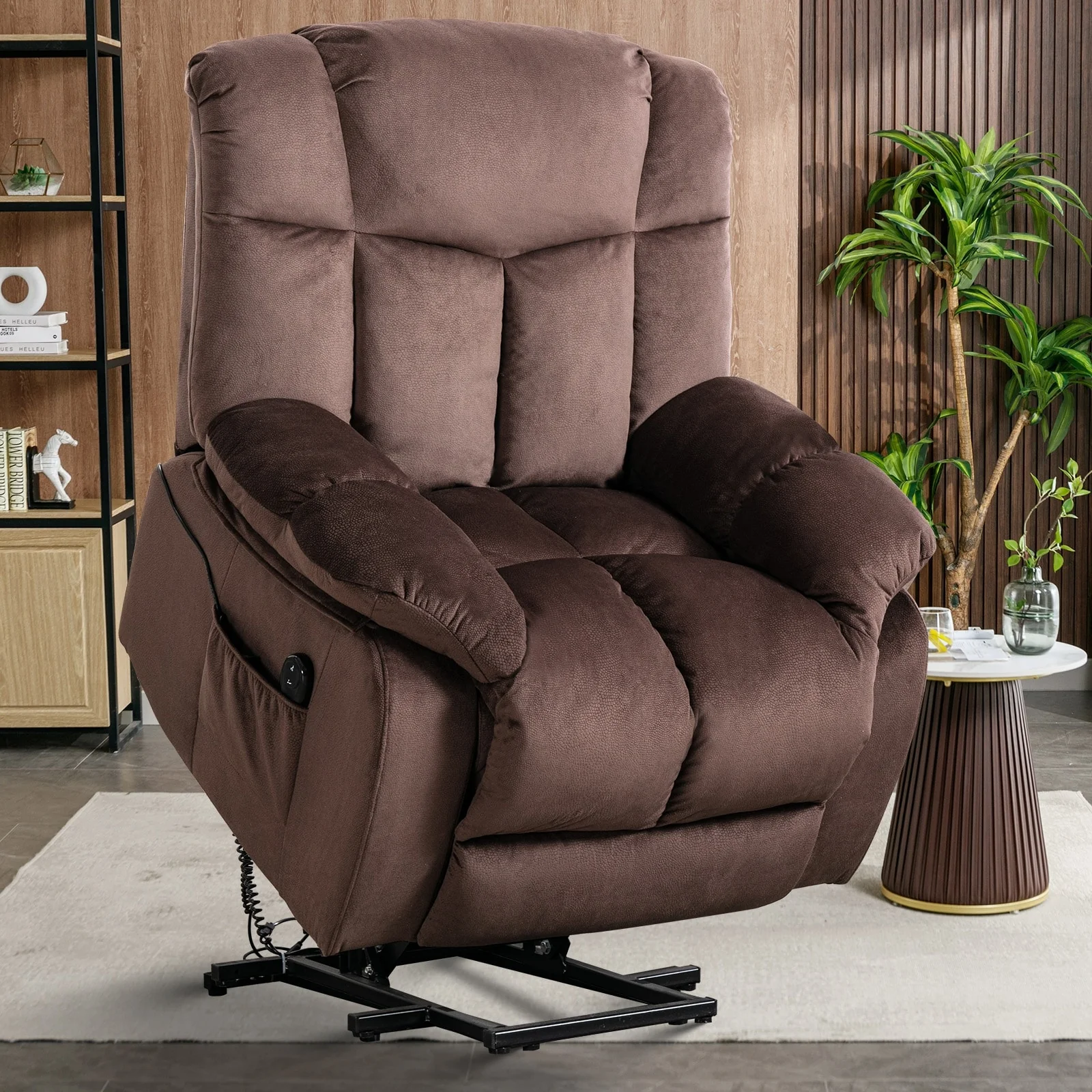Heavy Duty Power Lift Recliner Chair for Elderly with Overstuffed Design