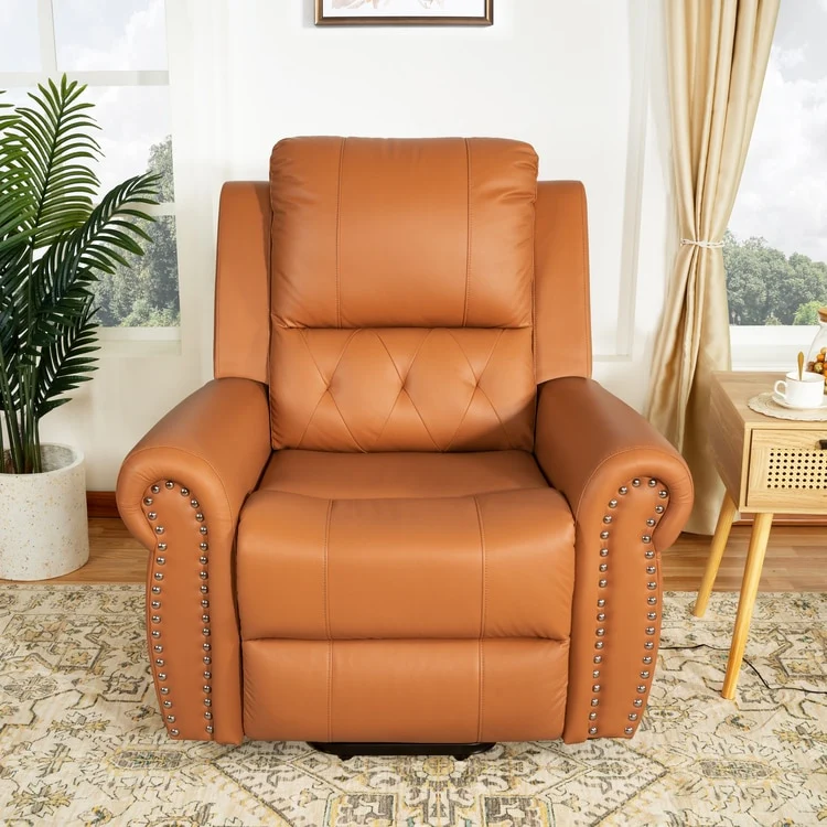 Air Leather Premium Studded Power Lift Recliner Chair with Footrest Reclining Chair with Remote Control