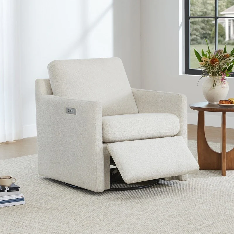Nora Power Swivel Accent Chair Wall Hugger with Electric Footrests