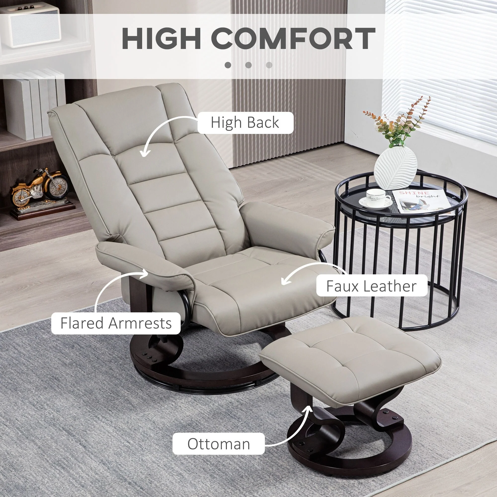 Swivel Recliner Chair and Ottoman