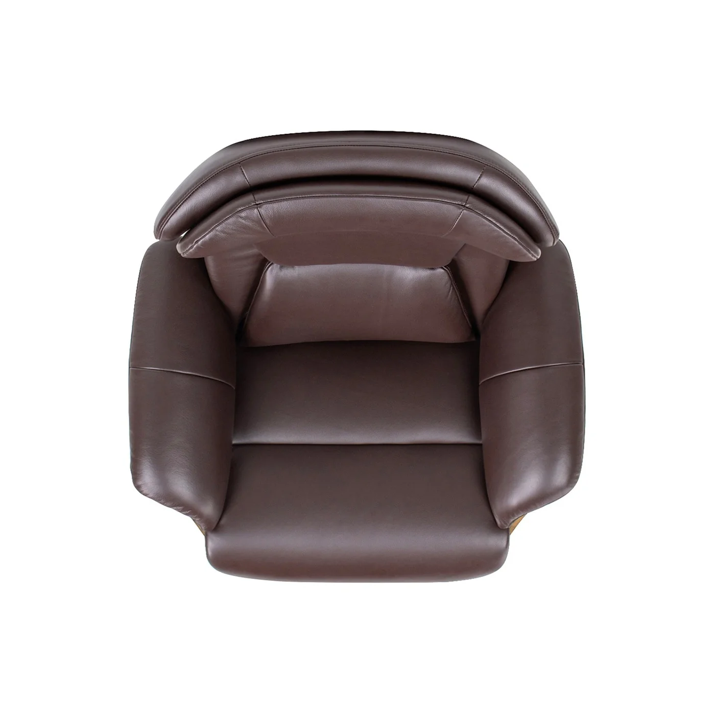 Jovan 31.5 Curved Wood Genuine Leather Recliner Lounge Chair