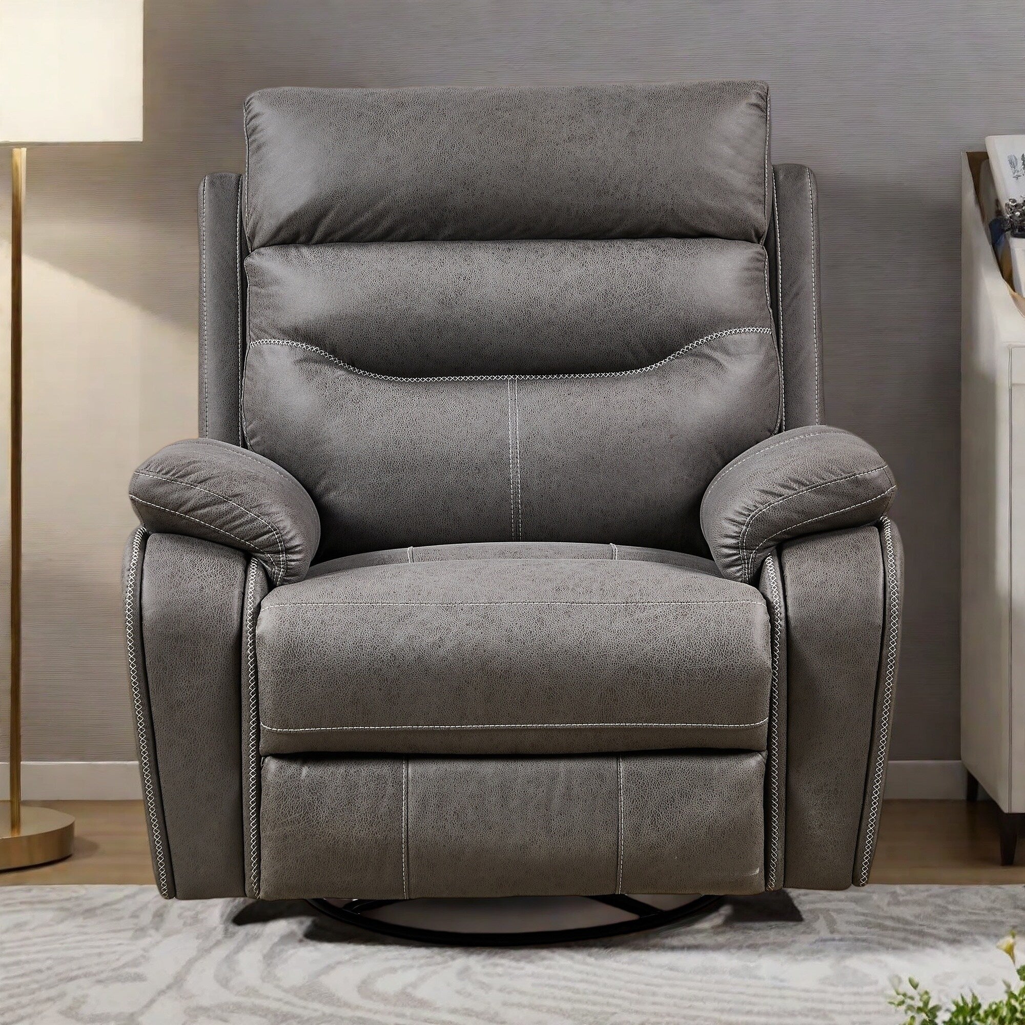 Electric Swivel Rocker Recliner with Dual Motors, USB Charging, Adjustable Headrest and One-Touch Reset