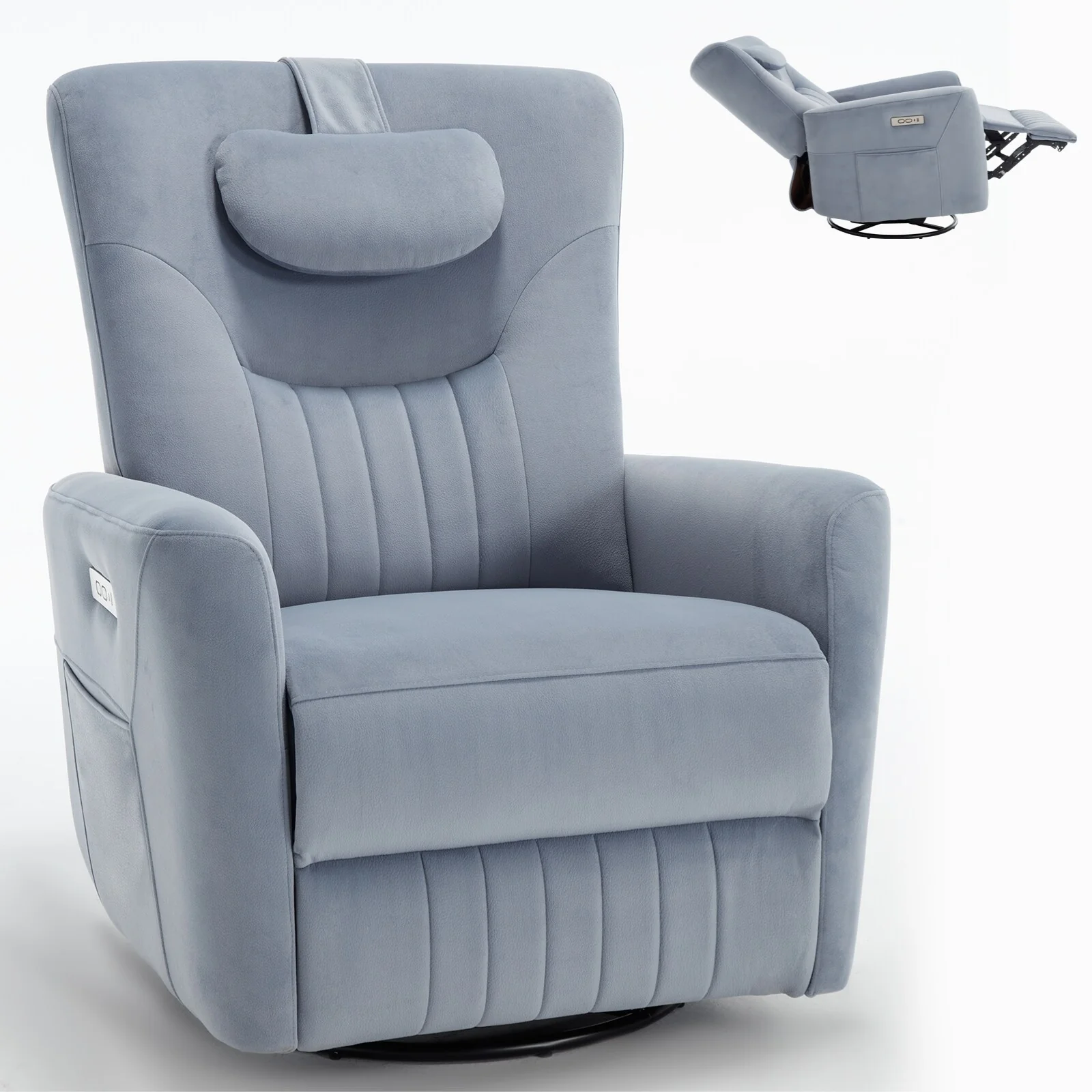 Swivel and Rocker Power Recliner Chair with Lumbar
