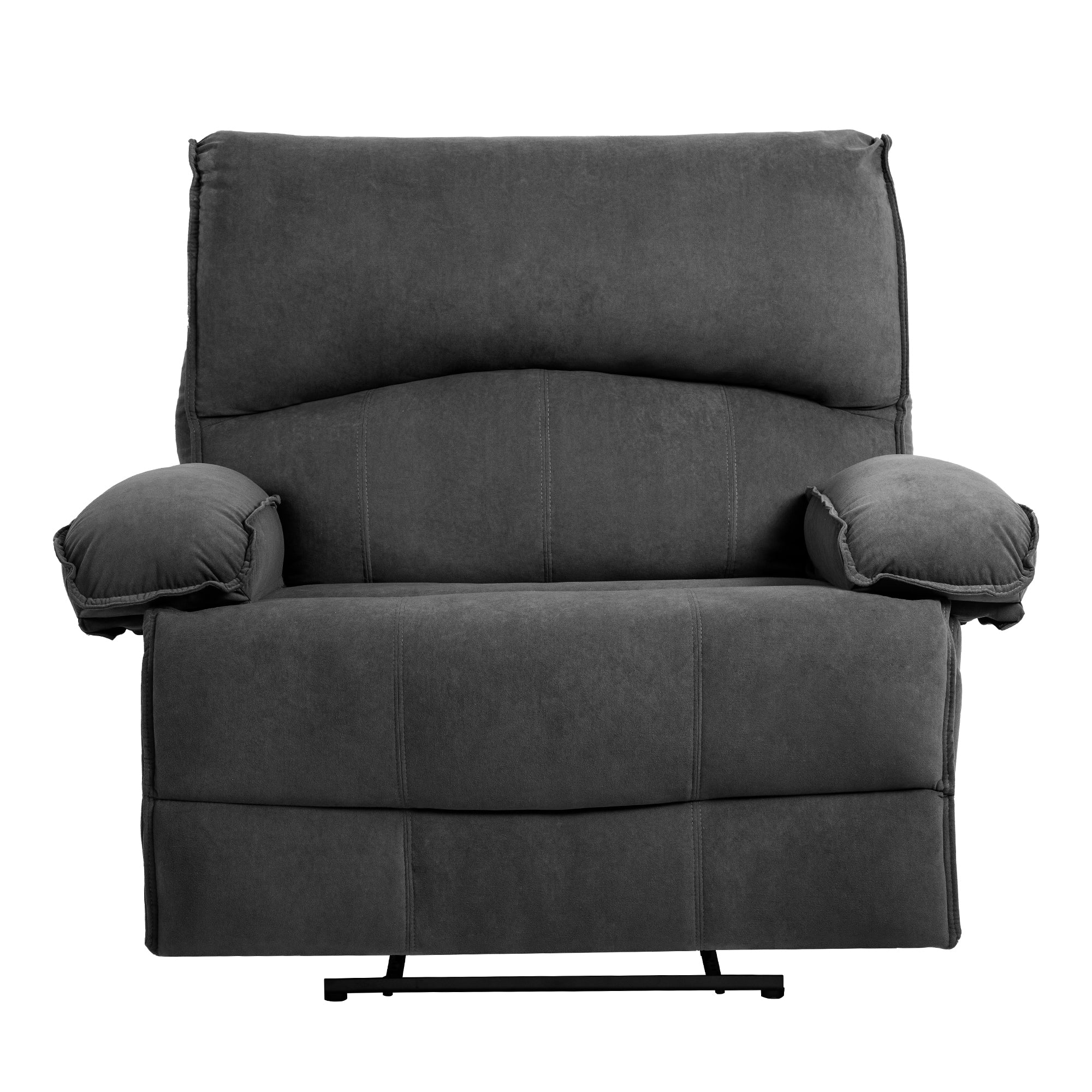 Extra-Wide Push-Back Recliner with Heated Massage Pillow and Plush Fleece Upholstery