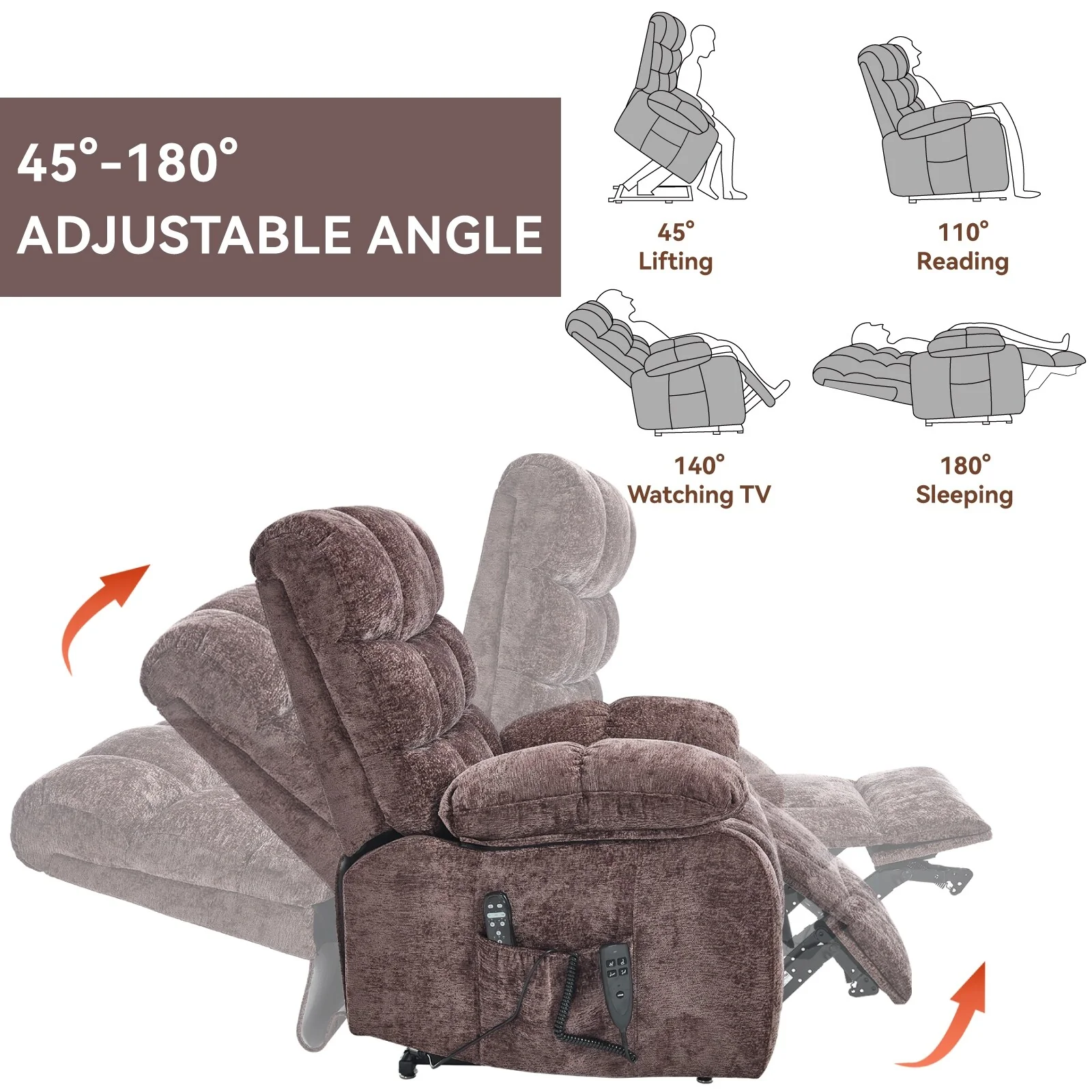 Electric Power Lift Recliners with Power-Remote
