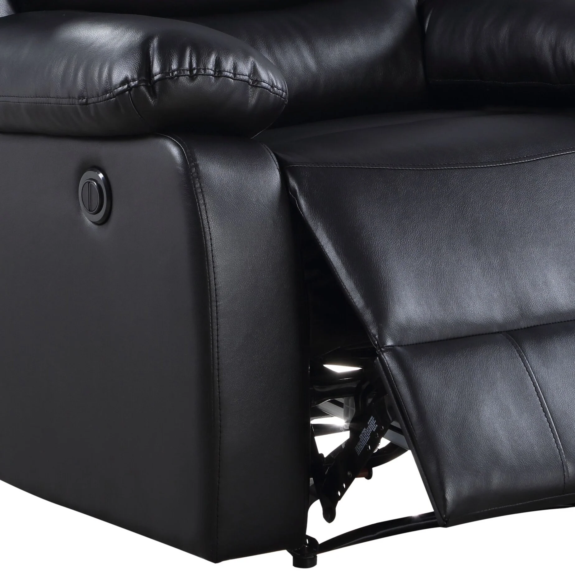 Black Synthetic Leather Power Motion Recliner