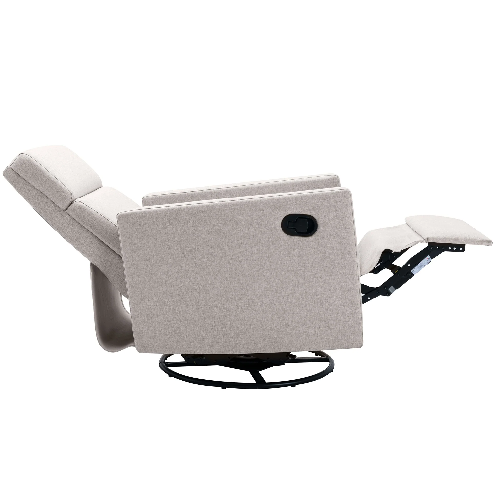 Roomfitters Modern Upholstered Rocker Nursery Chair, Plush Seating Glider Swivel Recliner Chair