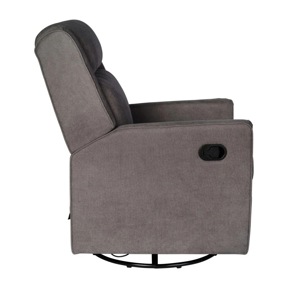Classic Upholstered Manual Recline Rocking Swivel Glider Chair