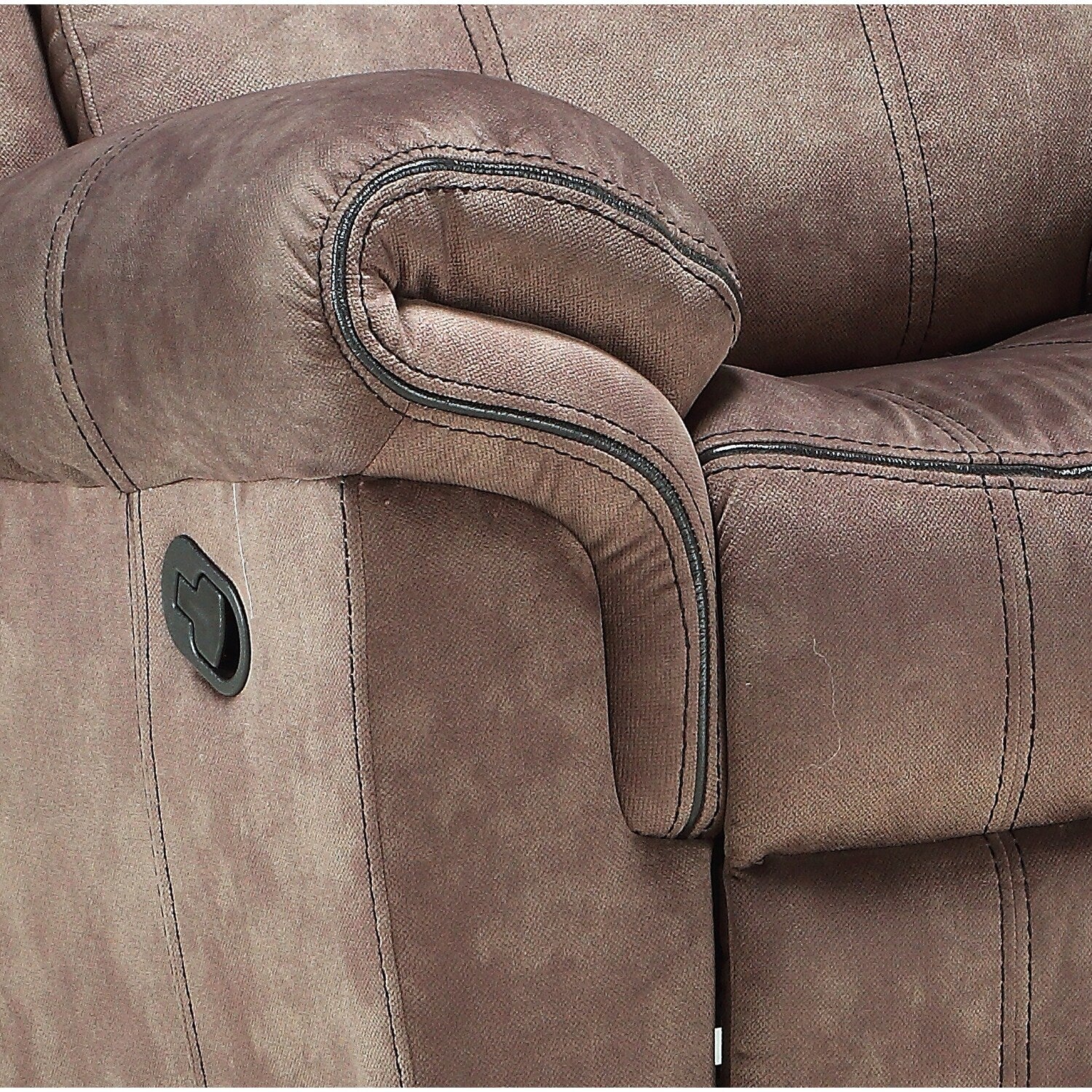 Two Tone Chocolate Velvet Glider Recliner