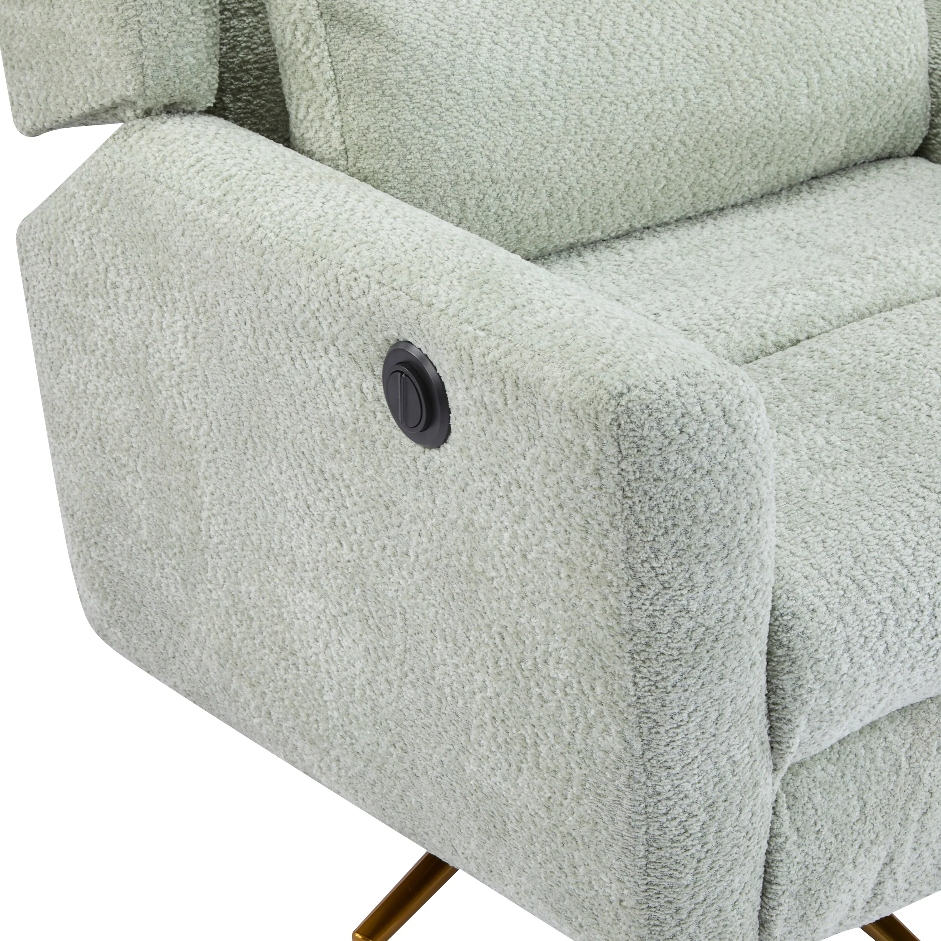 Christopher Knight Home - Starling Power Swivel Recliner With Gold Metal Base