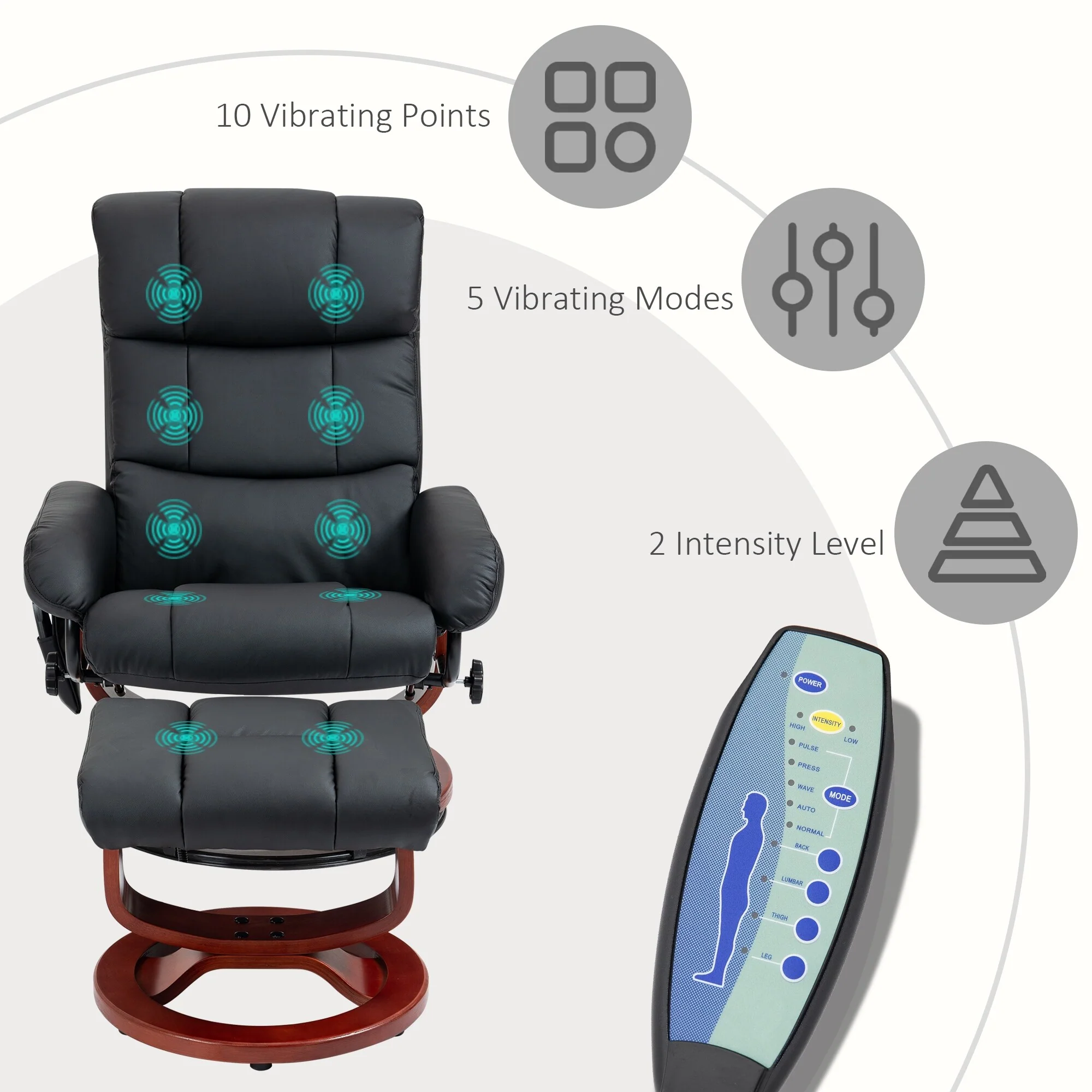 Massage Recliner Chair with Ottoman
